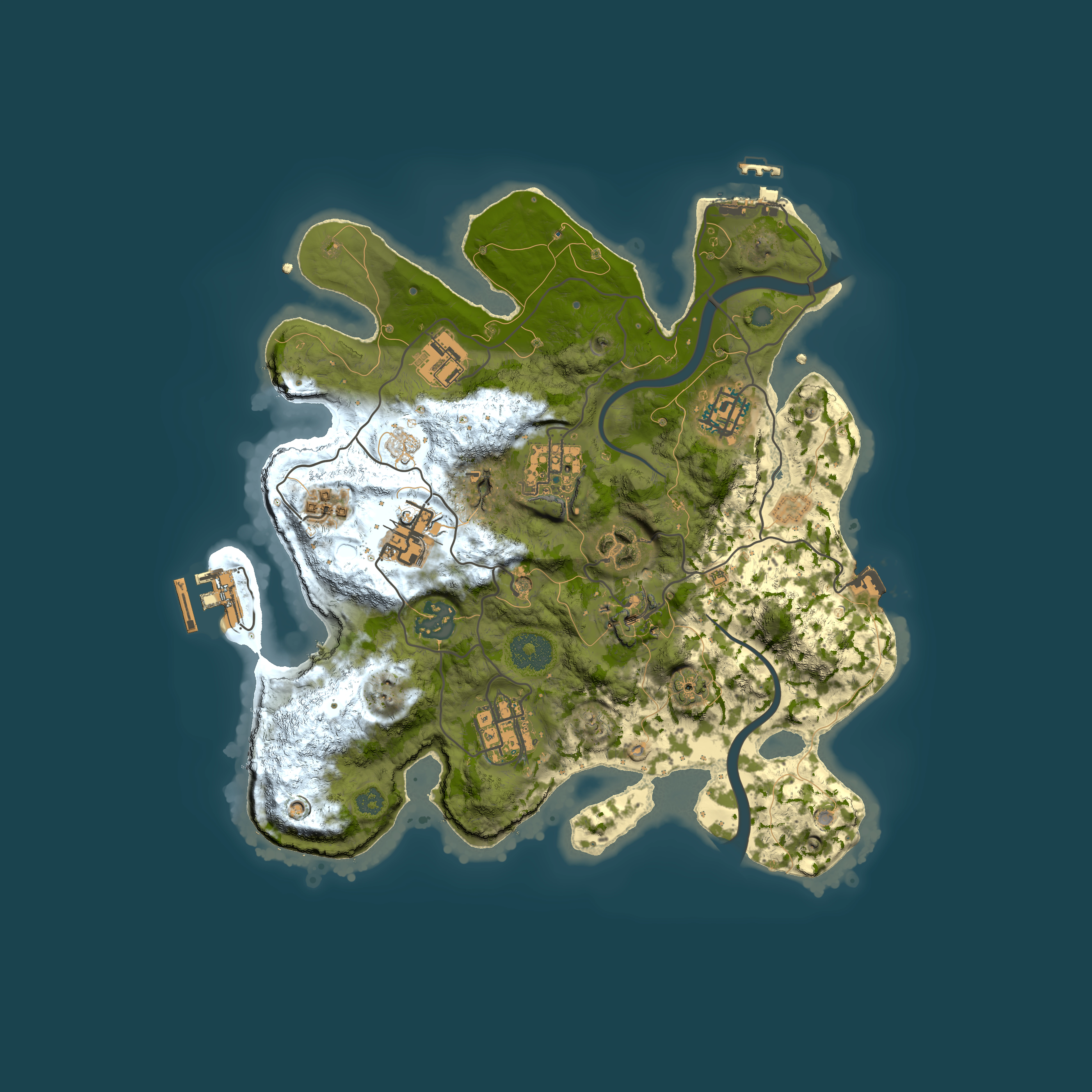 Full top-down render of Rust map seed 2059506527, 3000x3000m