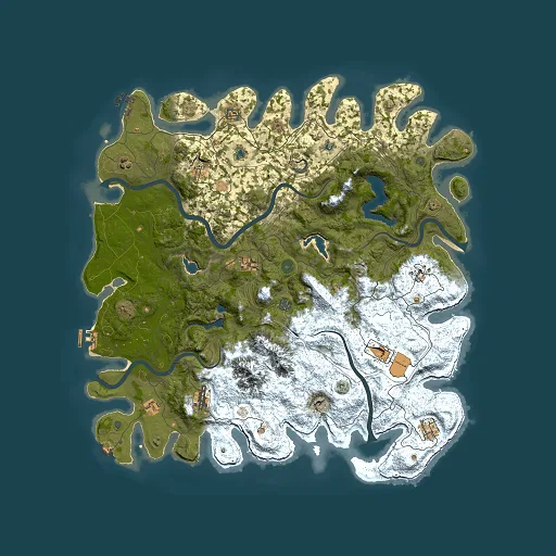 Rust map seed 696636788, 5000x5000m top-down preview