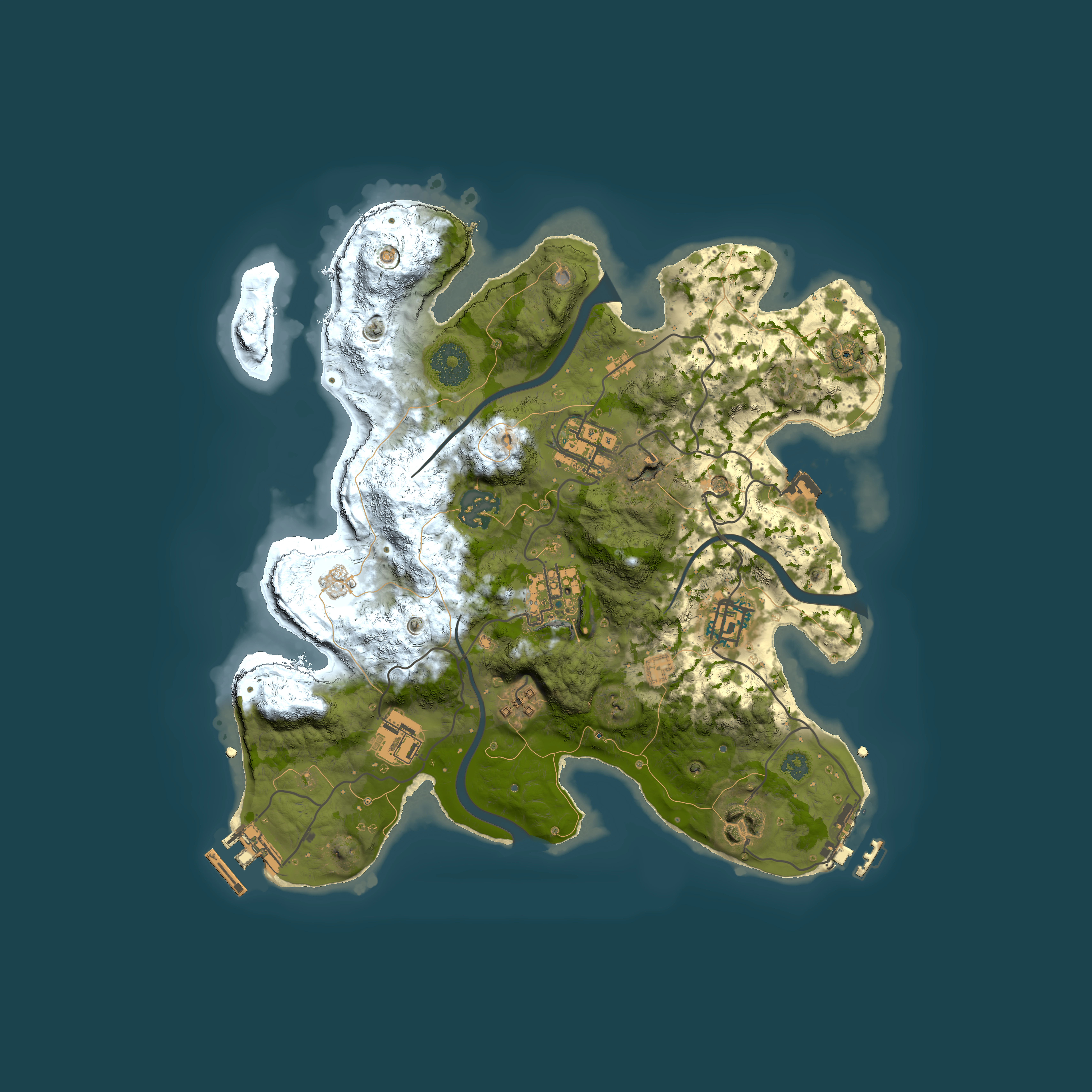 Full top-down render of Rust map seed 391469169, 3000x3000m