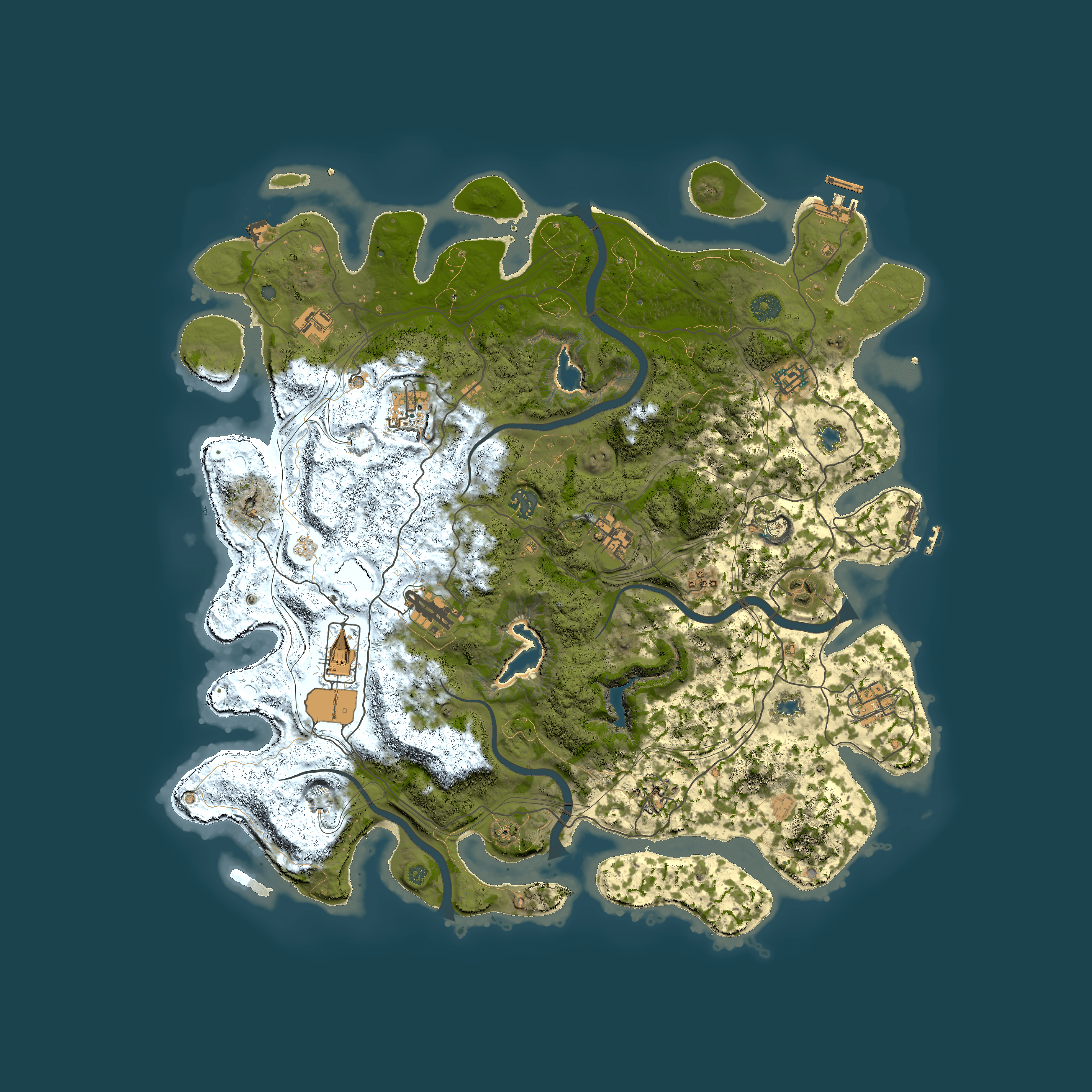 Full top-down render of Rust map seed 87128761, 4500x4500m