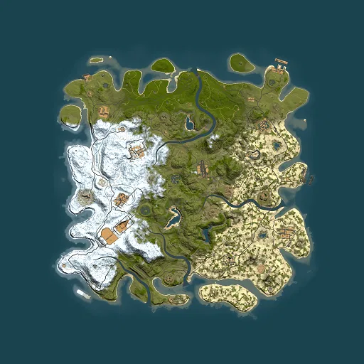 Rust map seed 87128761, 4500x4500m top-down preview