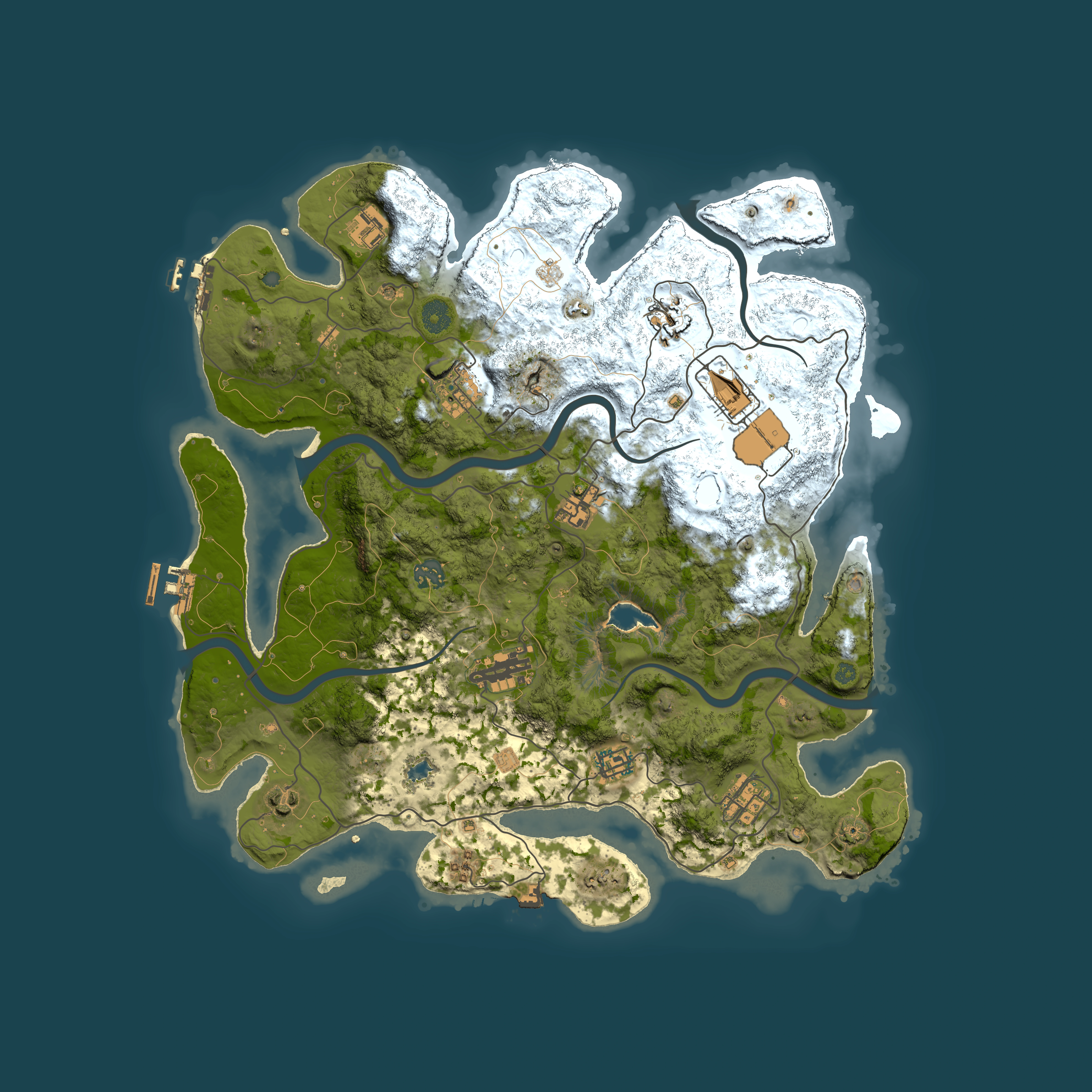 Full top-down render of Rust map seed 1269422371, 4000x4000m