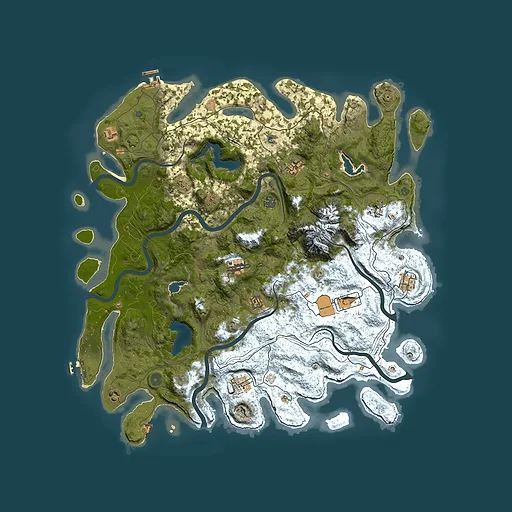 Rust map seed 1454426727, 5000x5000m top-down preview
