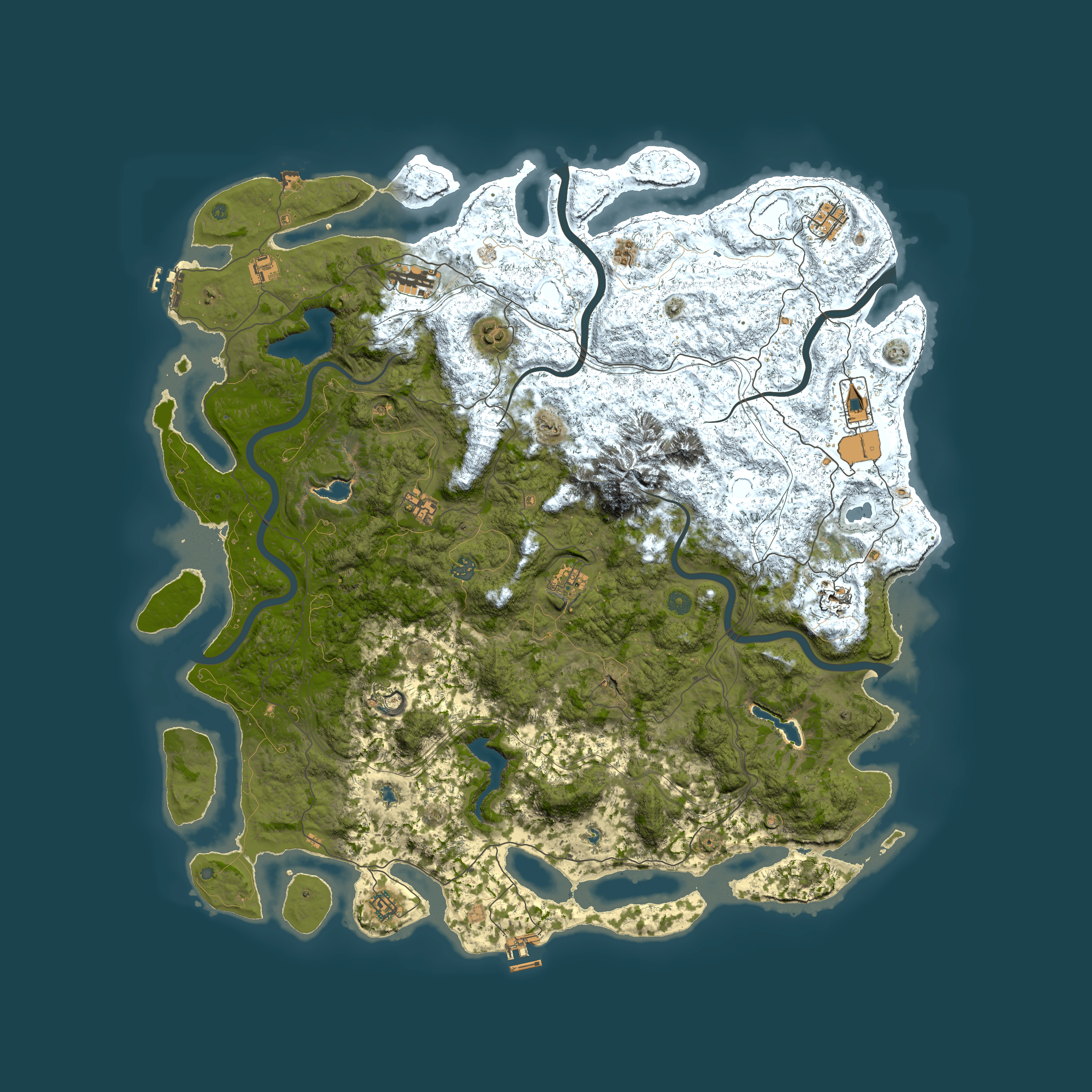 Full top-down render of Rust map seed 1308258897, 5500x5500m
