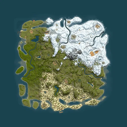 Rust map seed 1308258897, 5500x5500m top-down preview