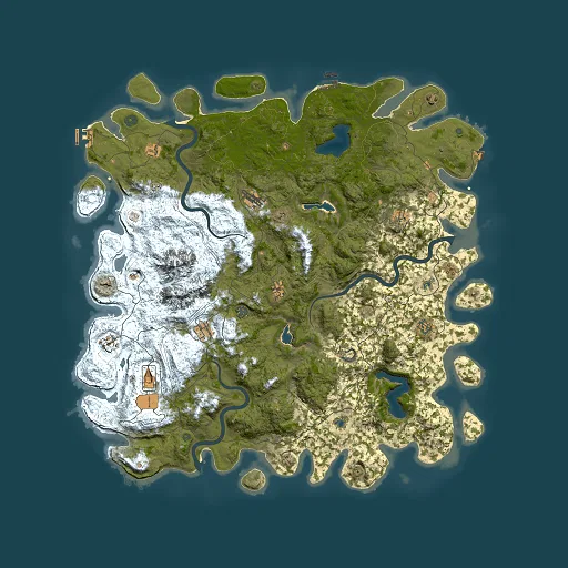Rust map seed 493605296, 5500x5500m top-down preview