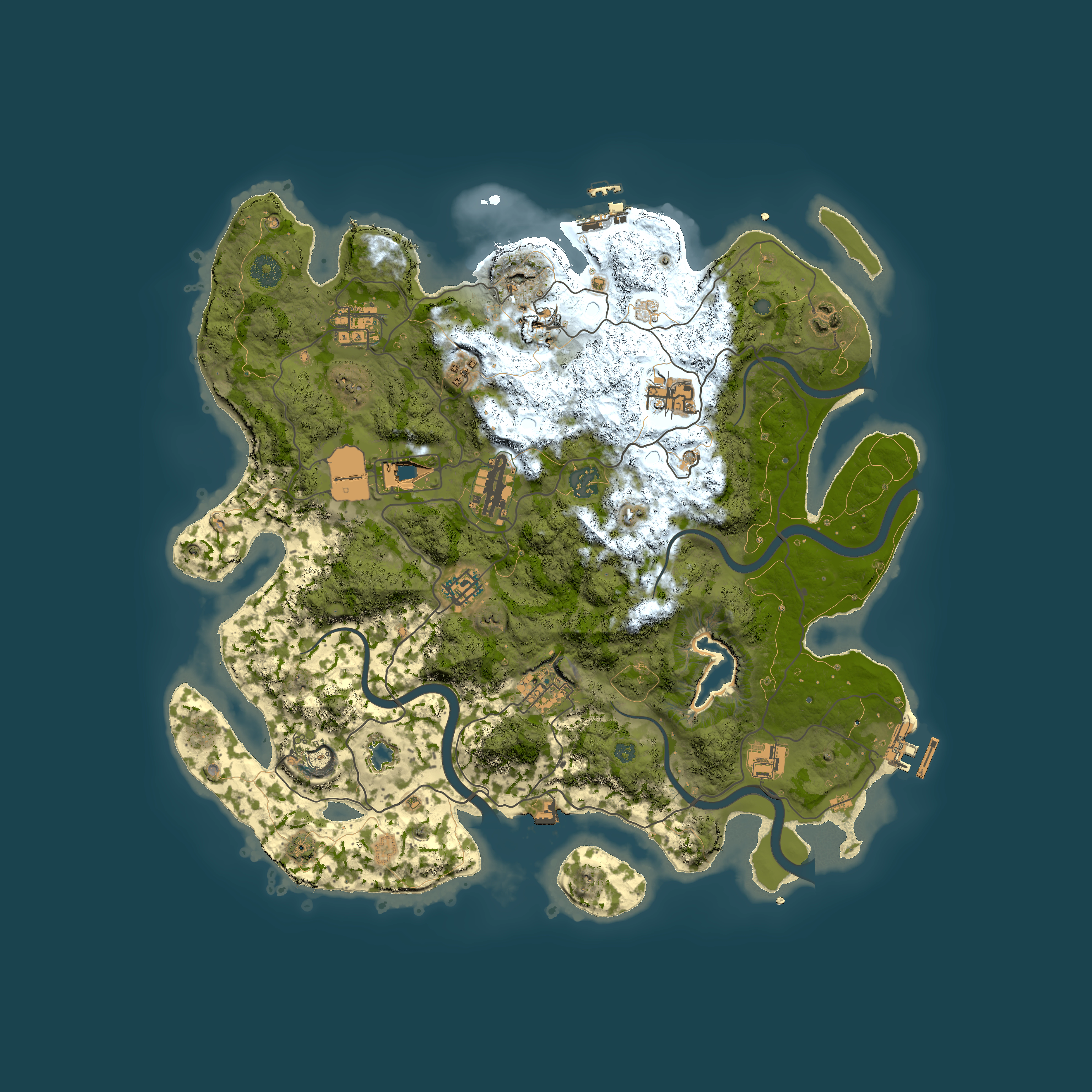 Full top-down render of Rust map seed 1987578202, 4000x4000m