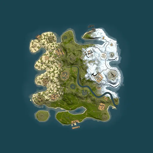 Rust map seed 436629101, 3000x3000m top-down preview