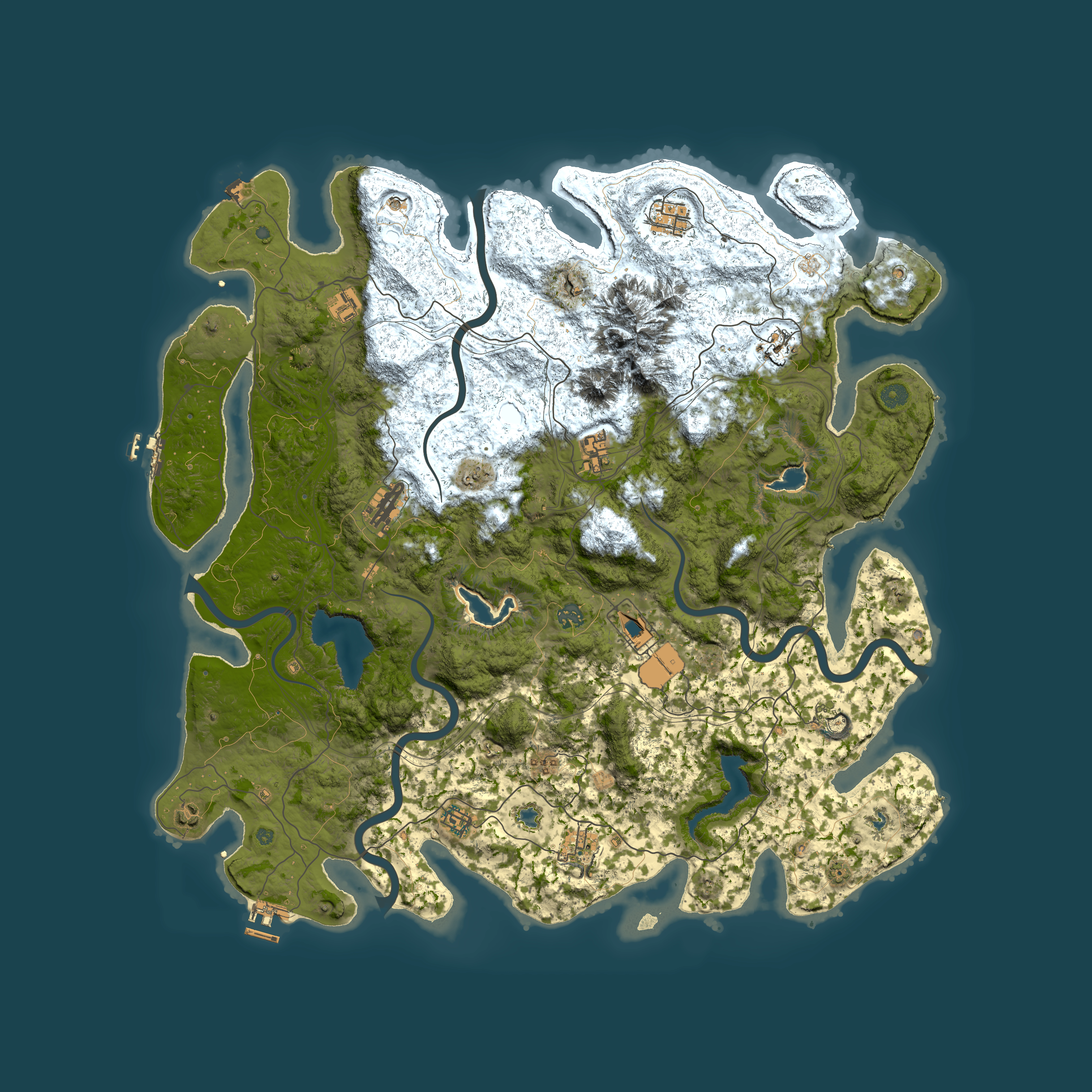 Full top-down render of Rust map seed 1452569615, 5000x5000m