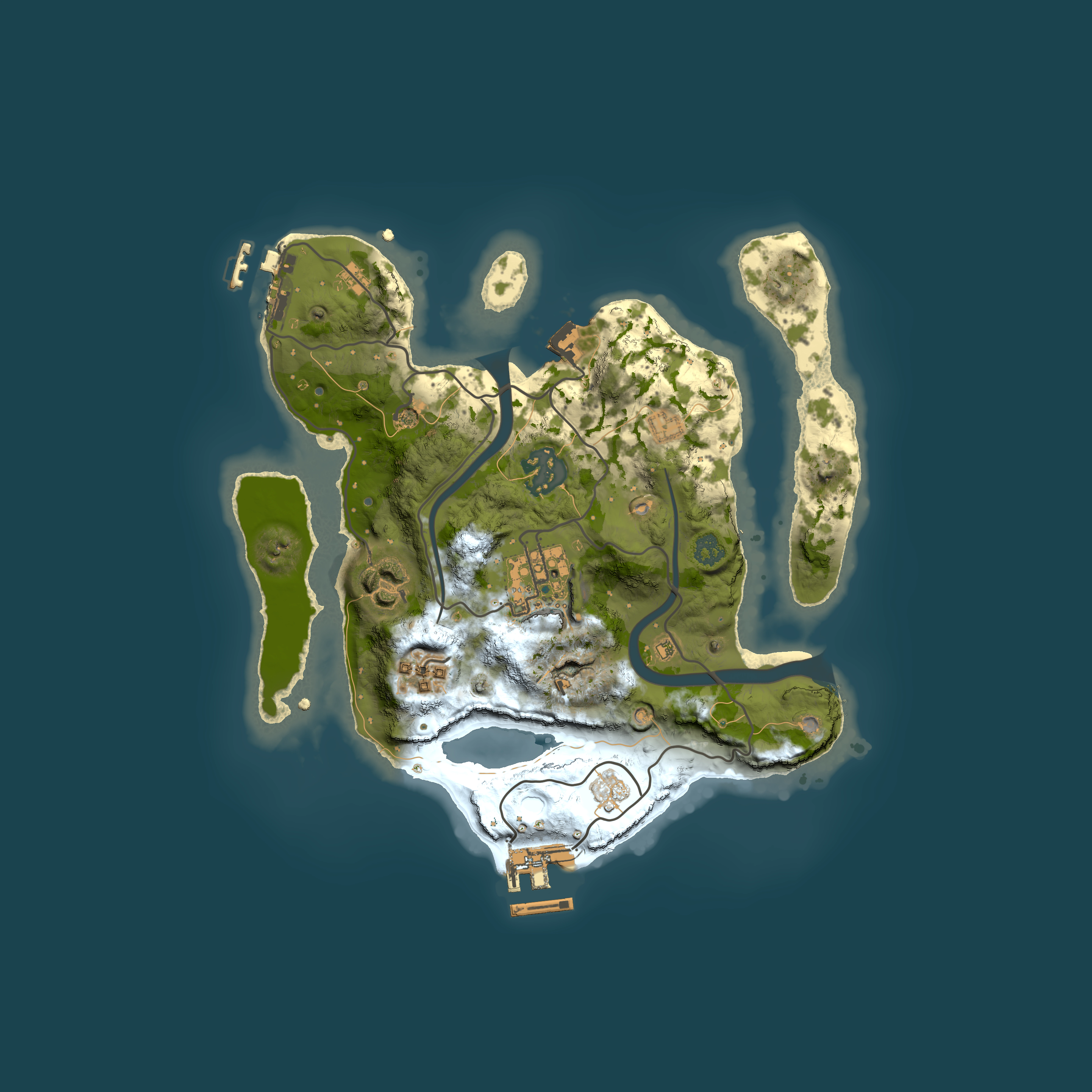 Full top-down render of Rust map seed 1405699559, 2500x2500m