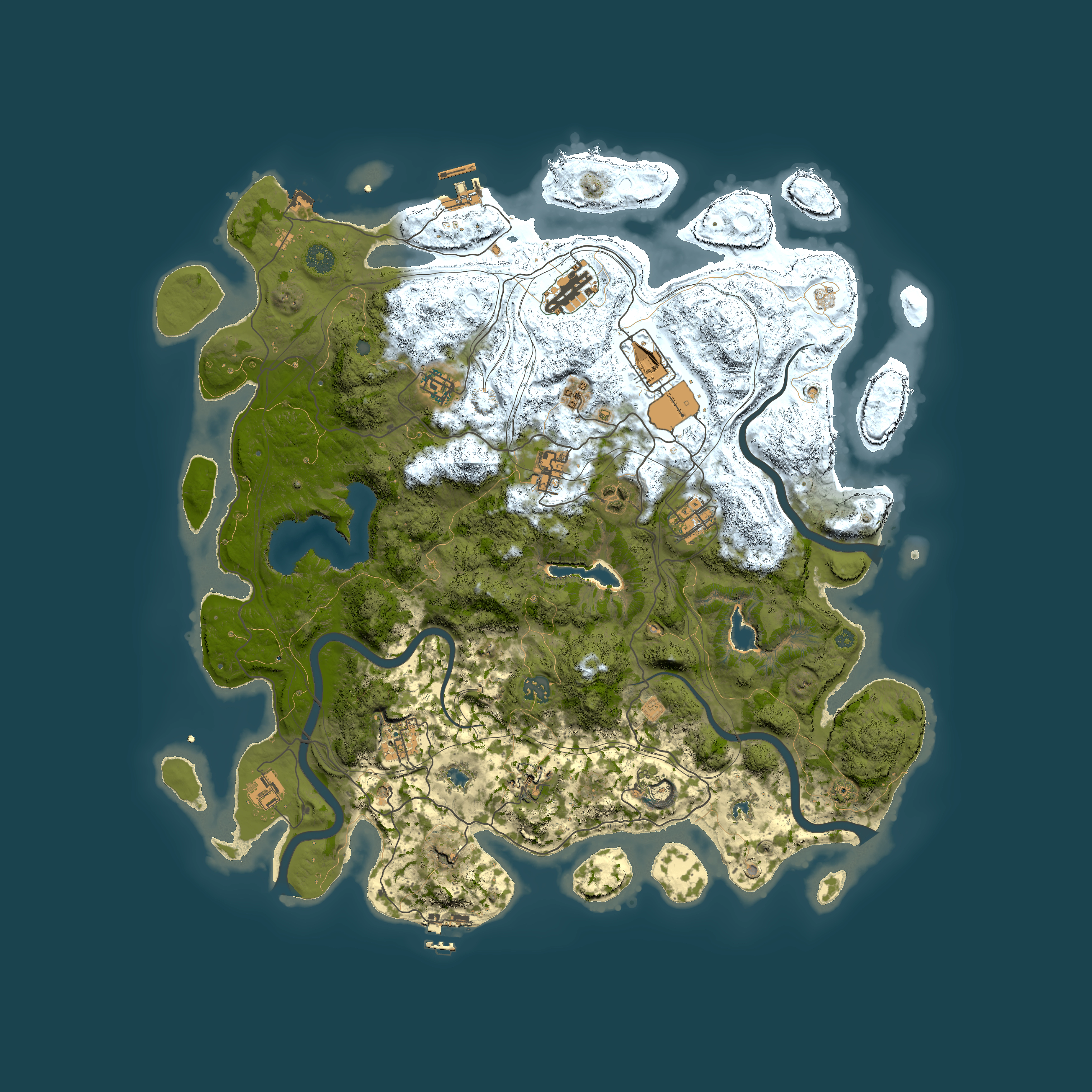 Full top-down render of Rust map seed 1662782610, 4500x4500m