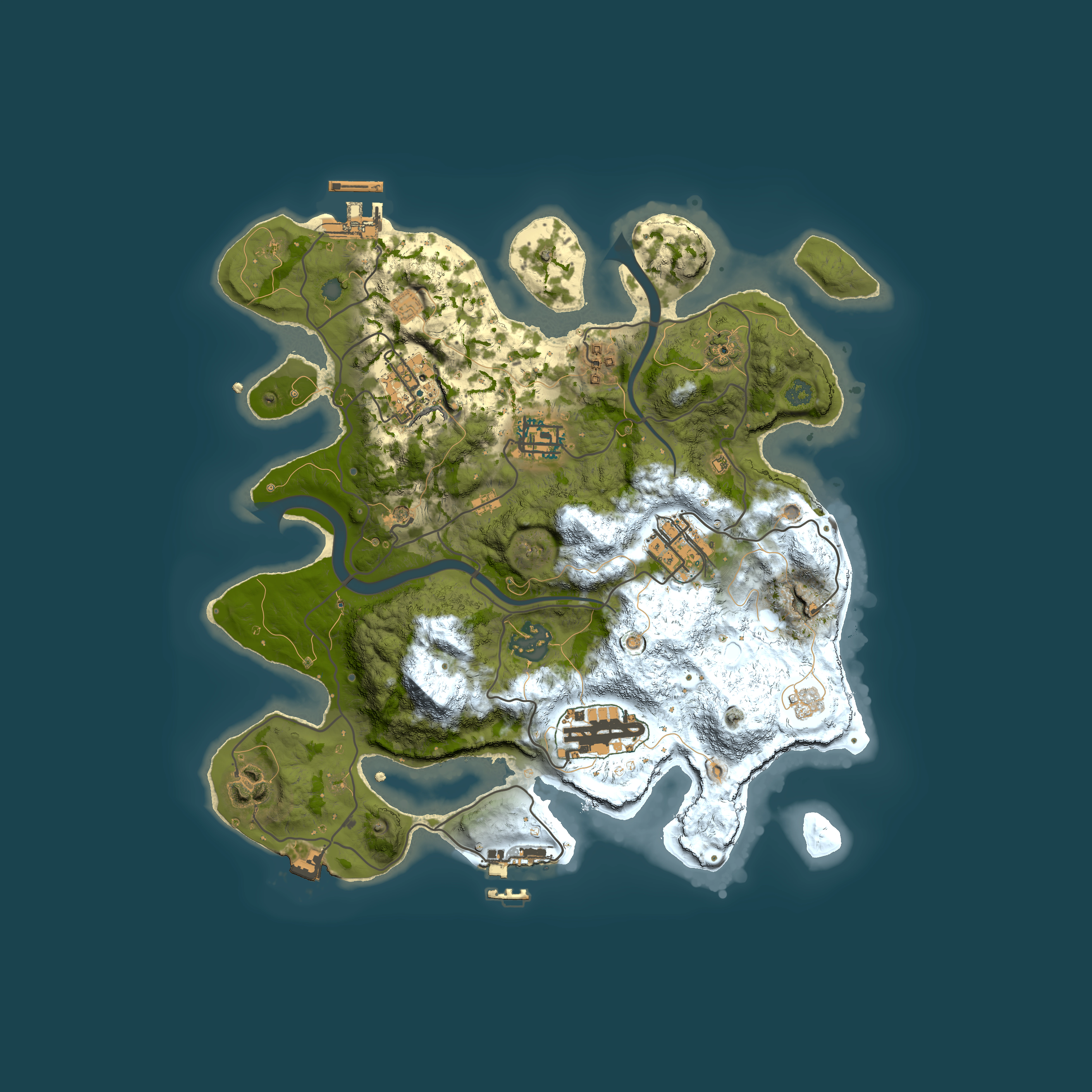 Full top-down render of Rust map seed 803433860, 3000x3000m