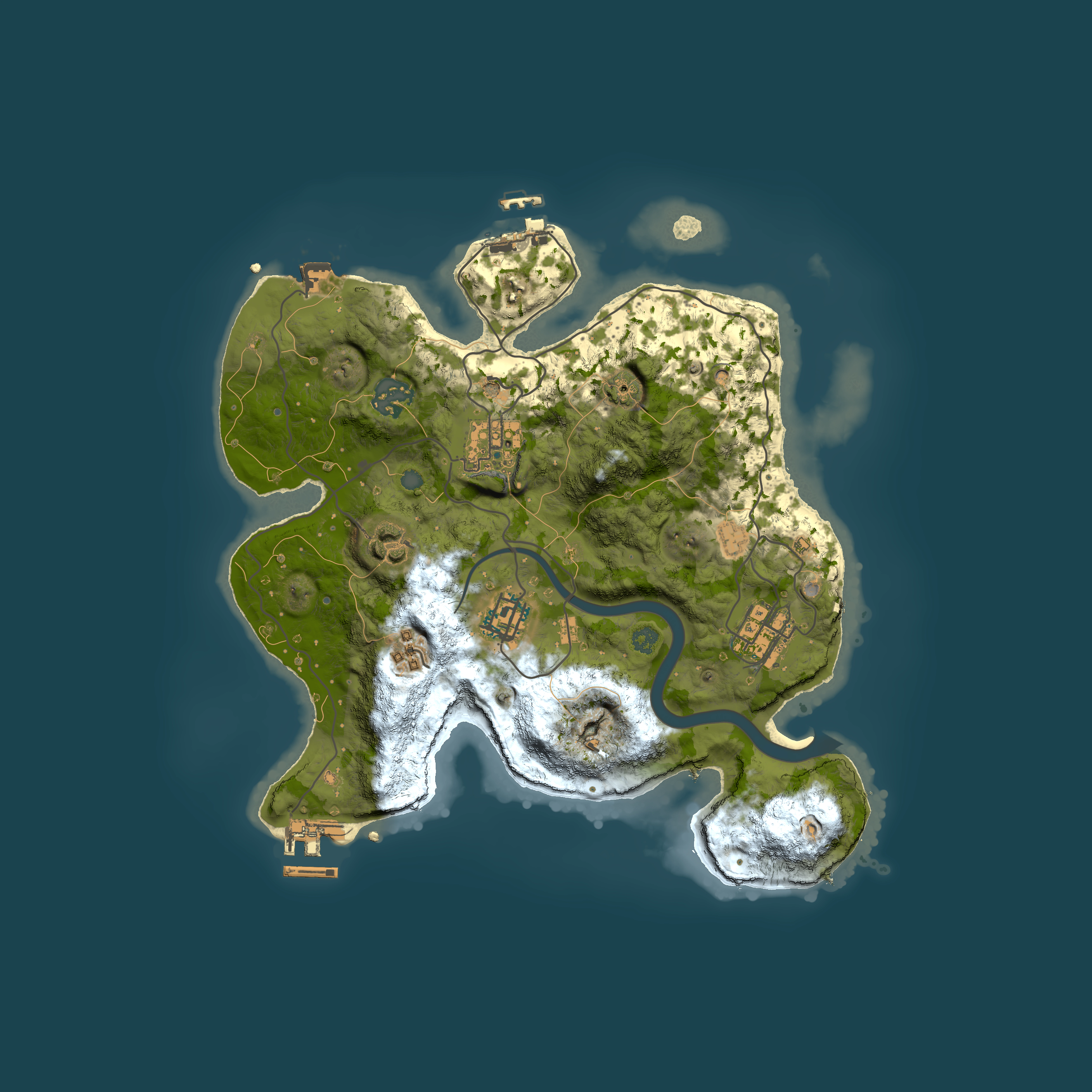 Full top-down render of Rust map seed 99763187, 3000x3000m