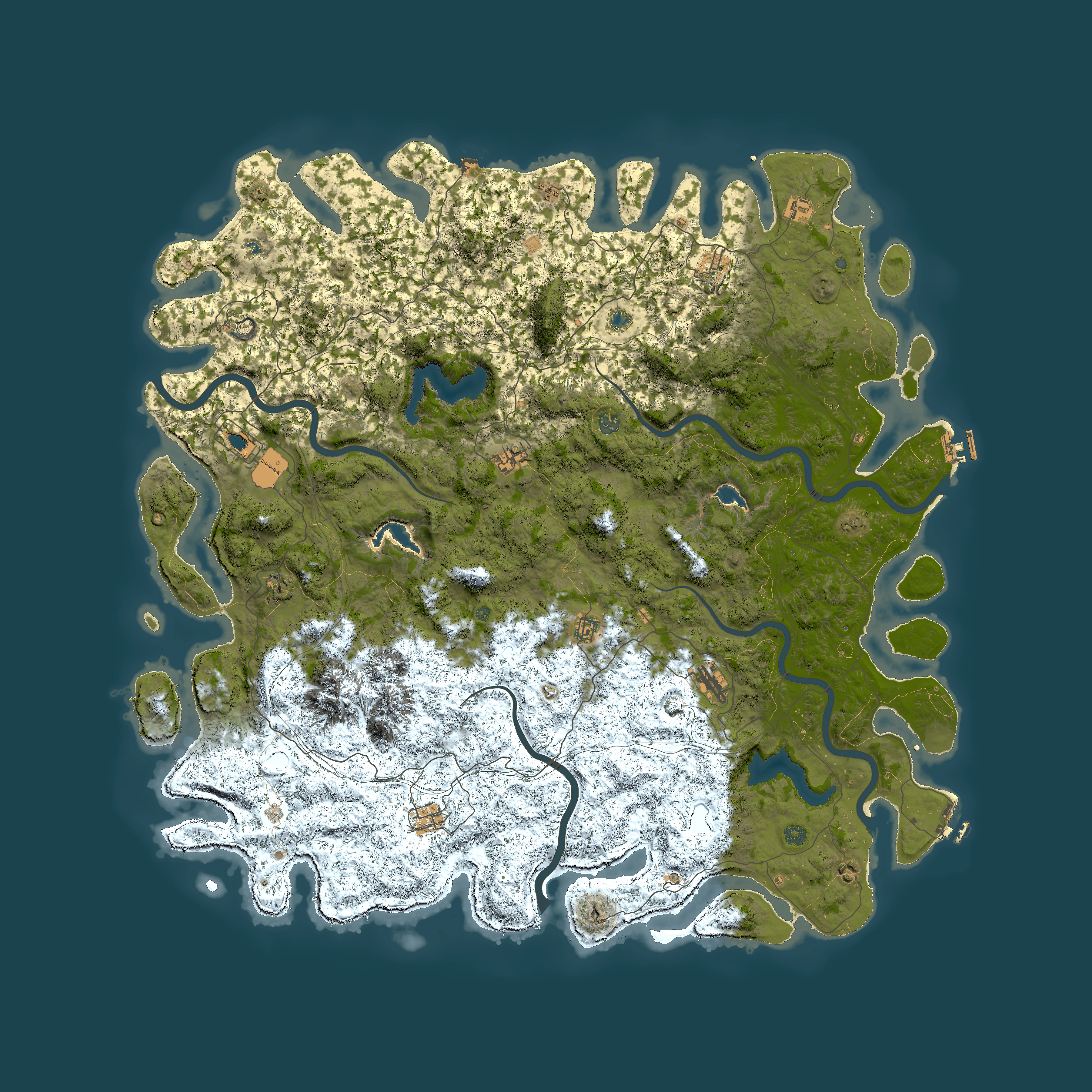 Full top-down render of Rust map seed 2125812749, 6000x6000m