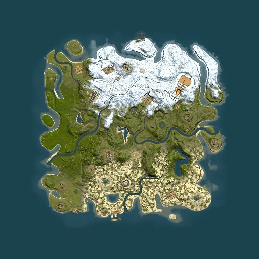 Rust map seed 1720881070, 4500x4500m top-down preview