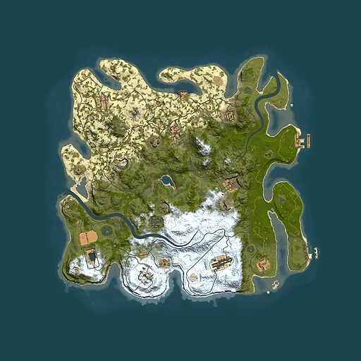 Rust map seed 1564412629, 4000x4000m top-down preview