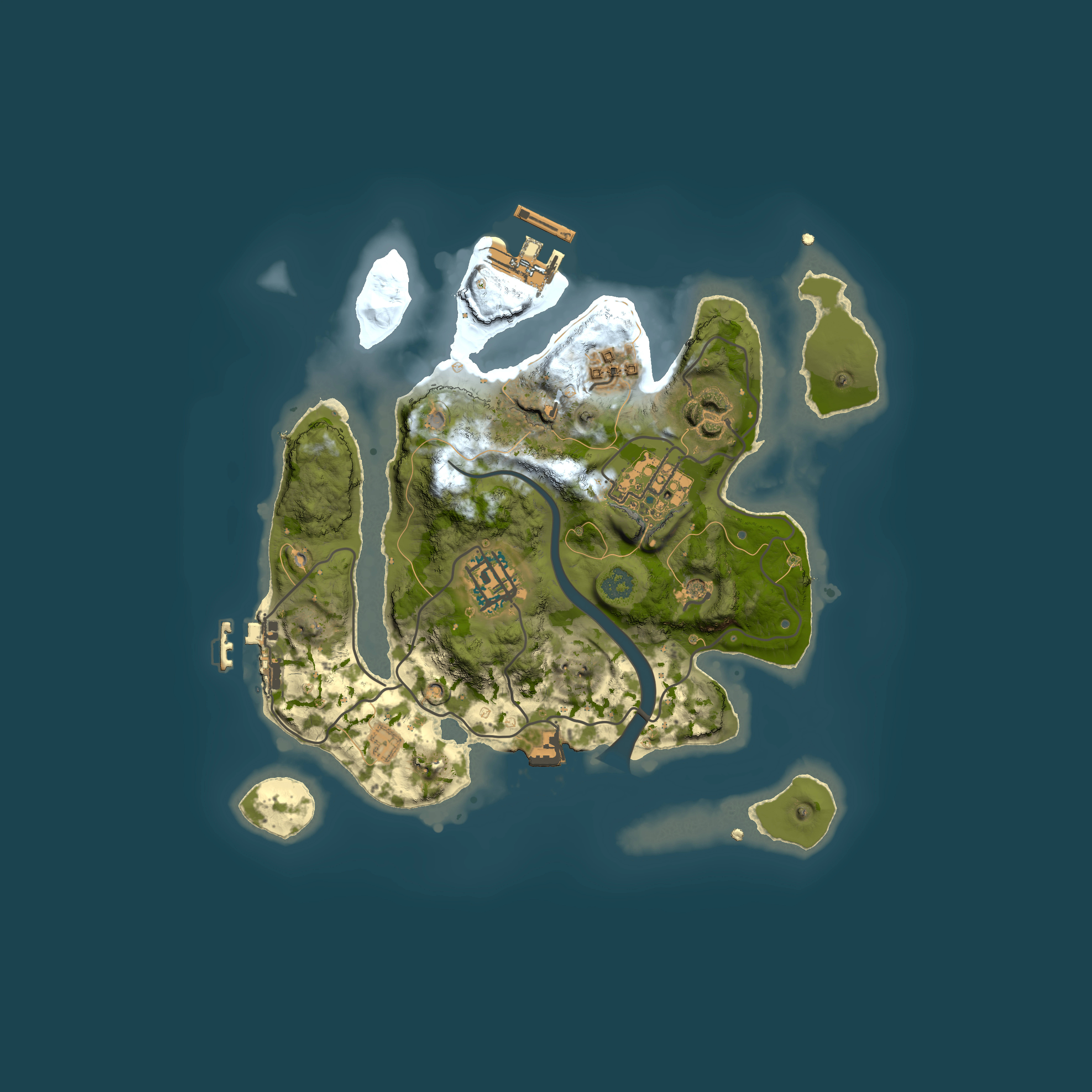Full top-down render of Rust map seed 1075896410, 2500x2500m