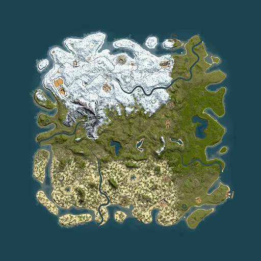 Rust map seed 121523899, 6000x6000m top-down preview