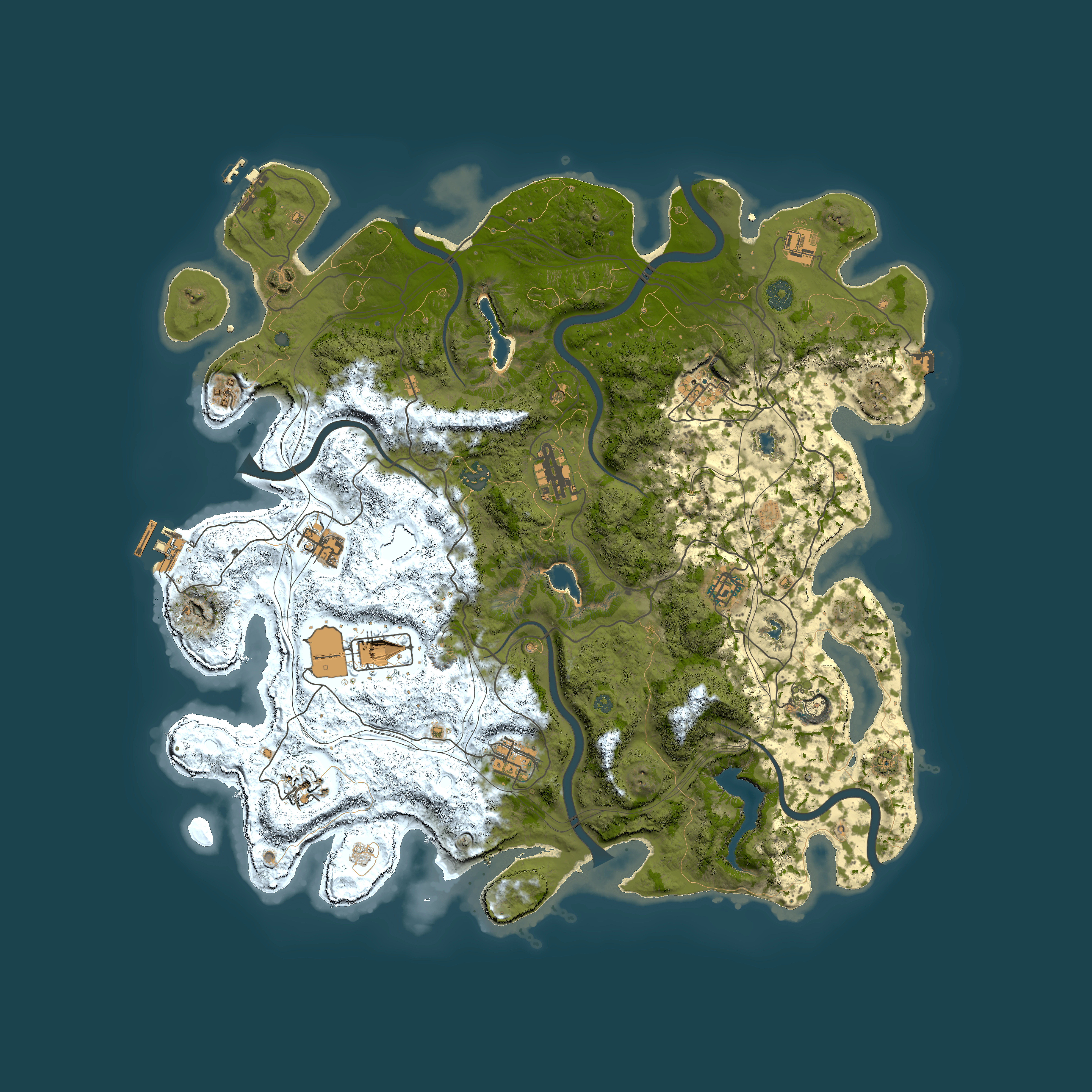 Full top-down render of Rust map seed 1519649834, 4500x4500m