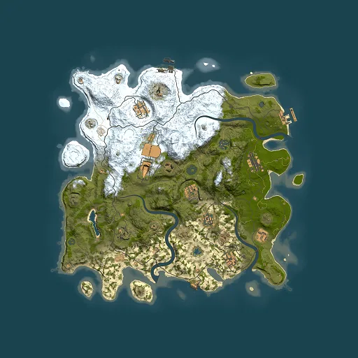 Rust map seed 1040778864, 4000x4000m top-down preview