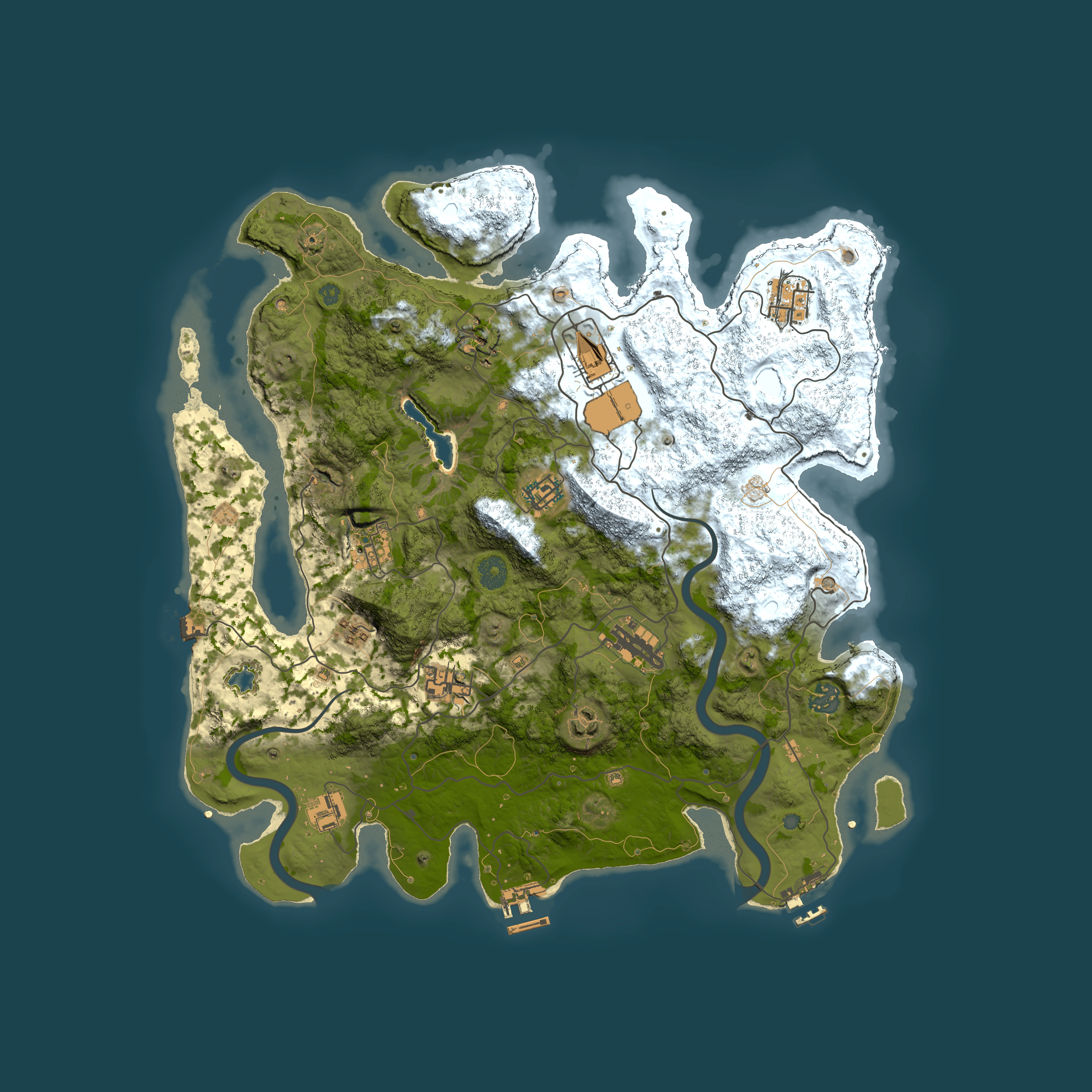 Full top-down render of Rust map seed 2060870531, 4000x4000m