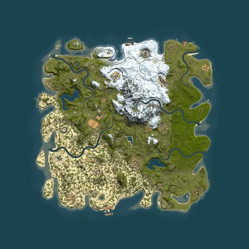 Rust map seed 1217371392, 5000x5000m top-down preview