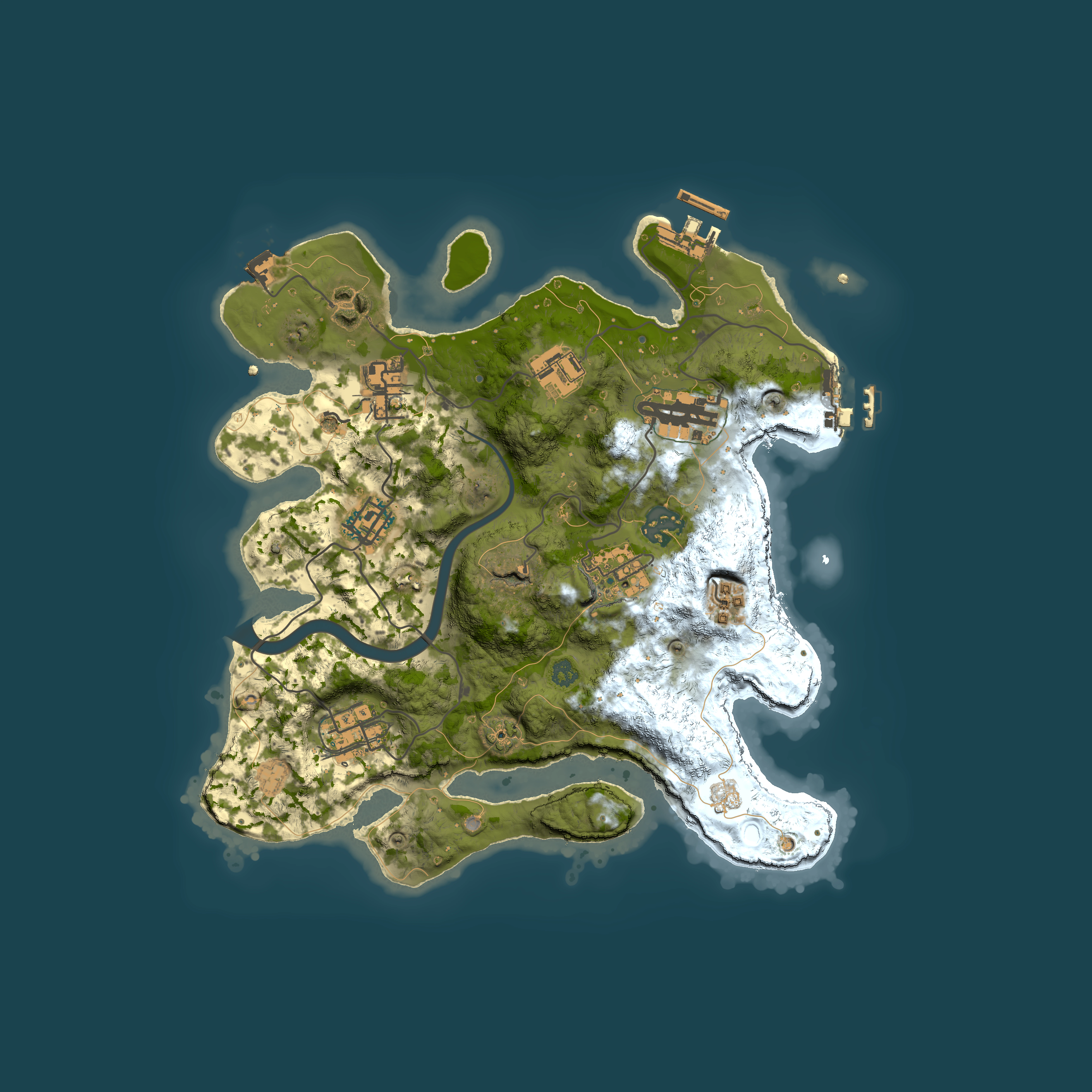 Full top-down render of Rust map seed 182836292, 3000x3000m
