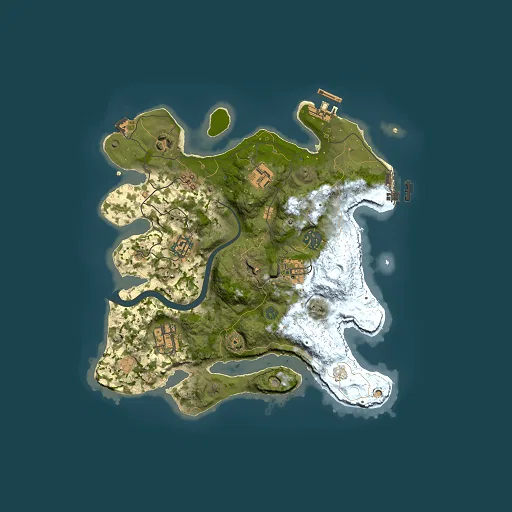 Rust map seed 182836292, 3000x3000m top-down preview