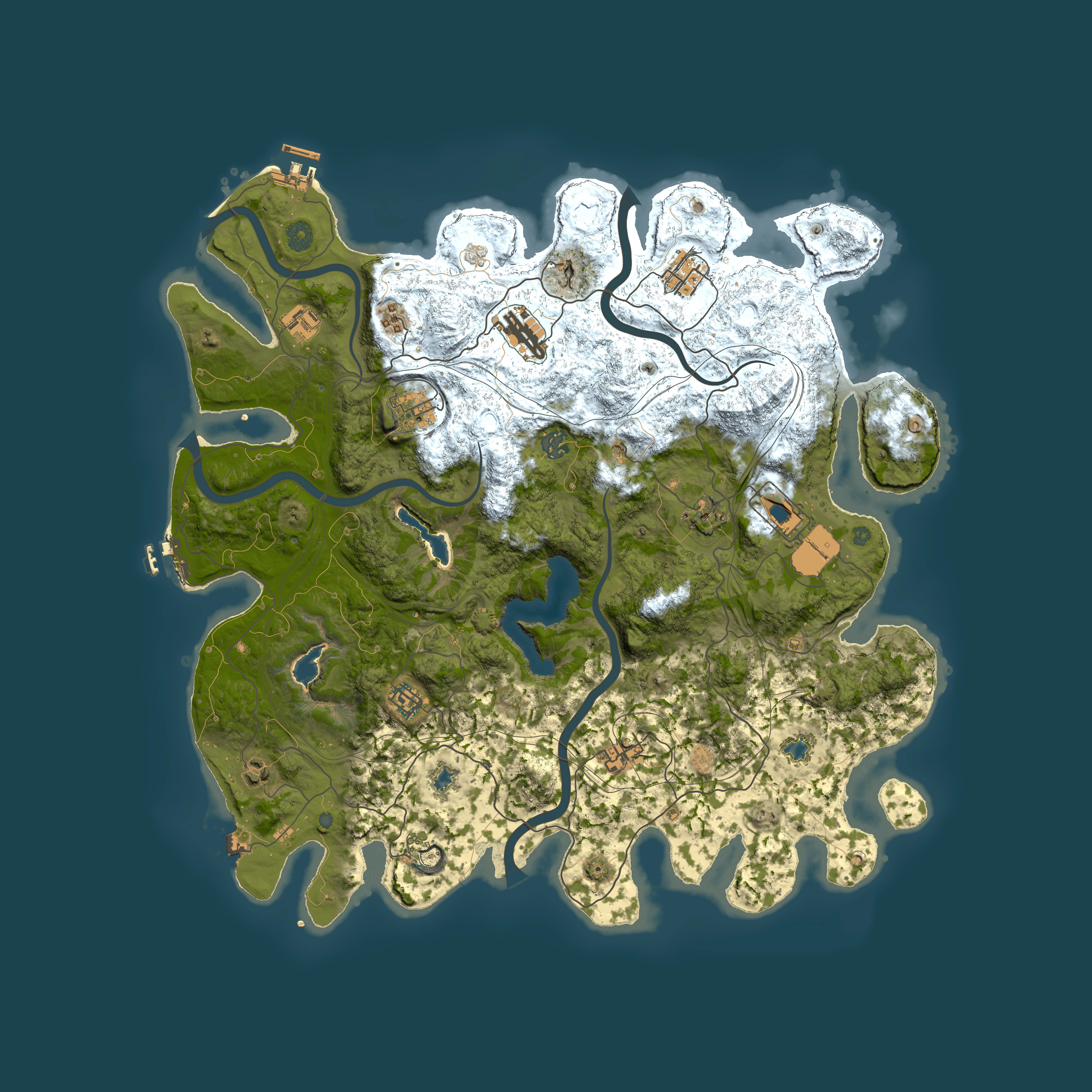 Full top-down render of Rust map seed 273534091, 4500x4500m