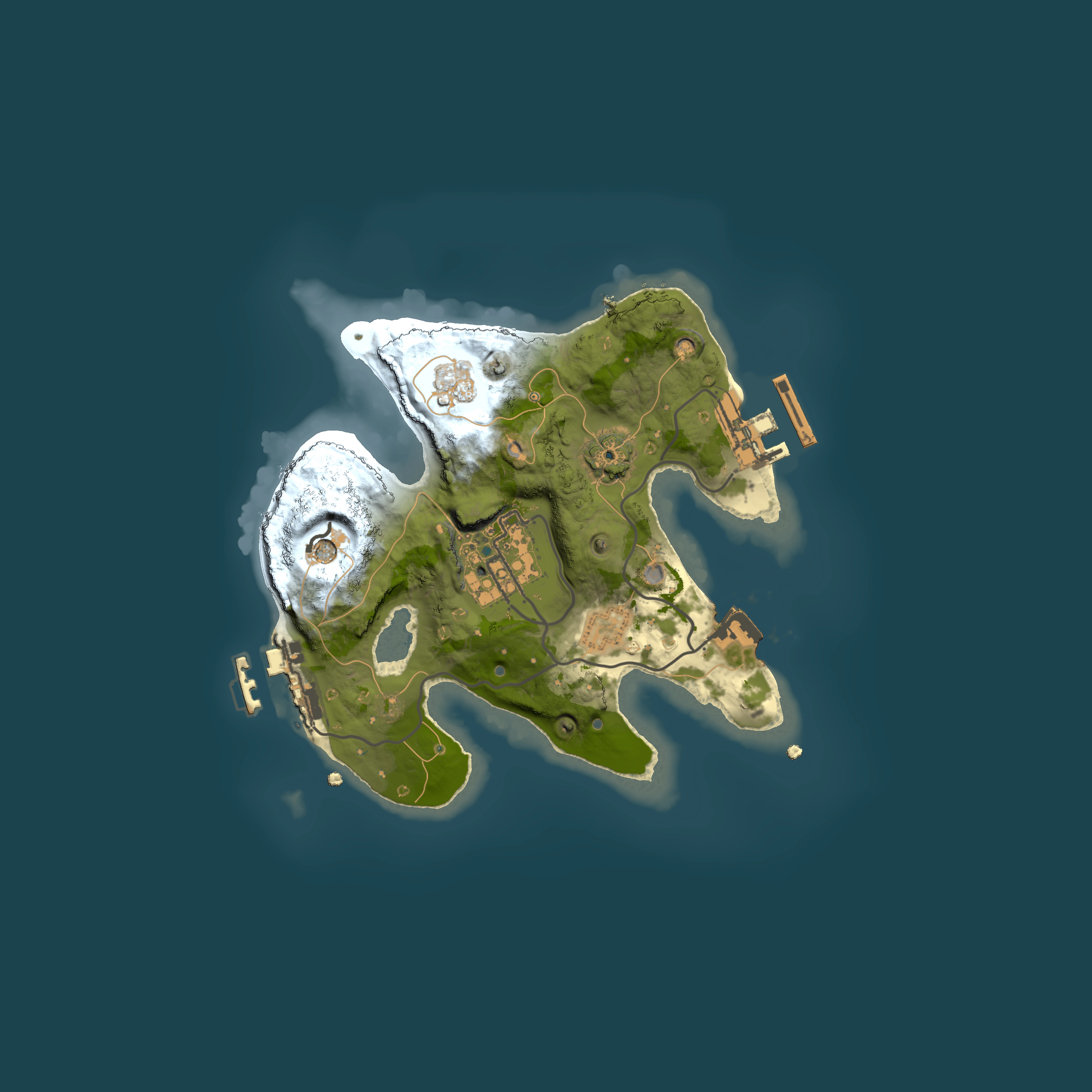 Full top-down render of Rust map seed 1236573284, 2000x2000m