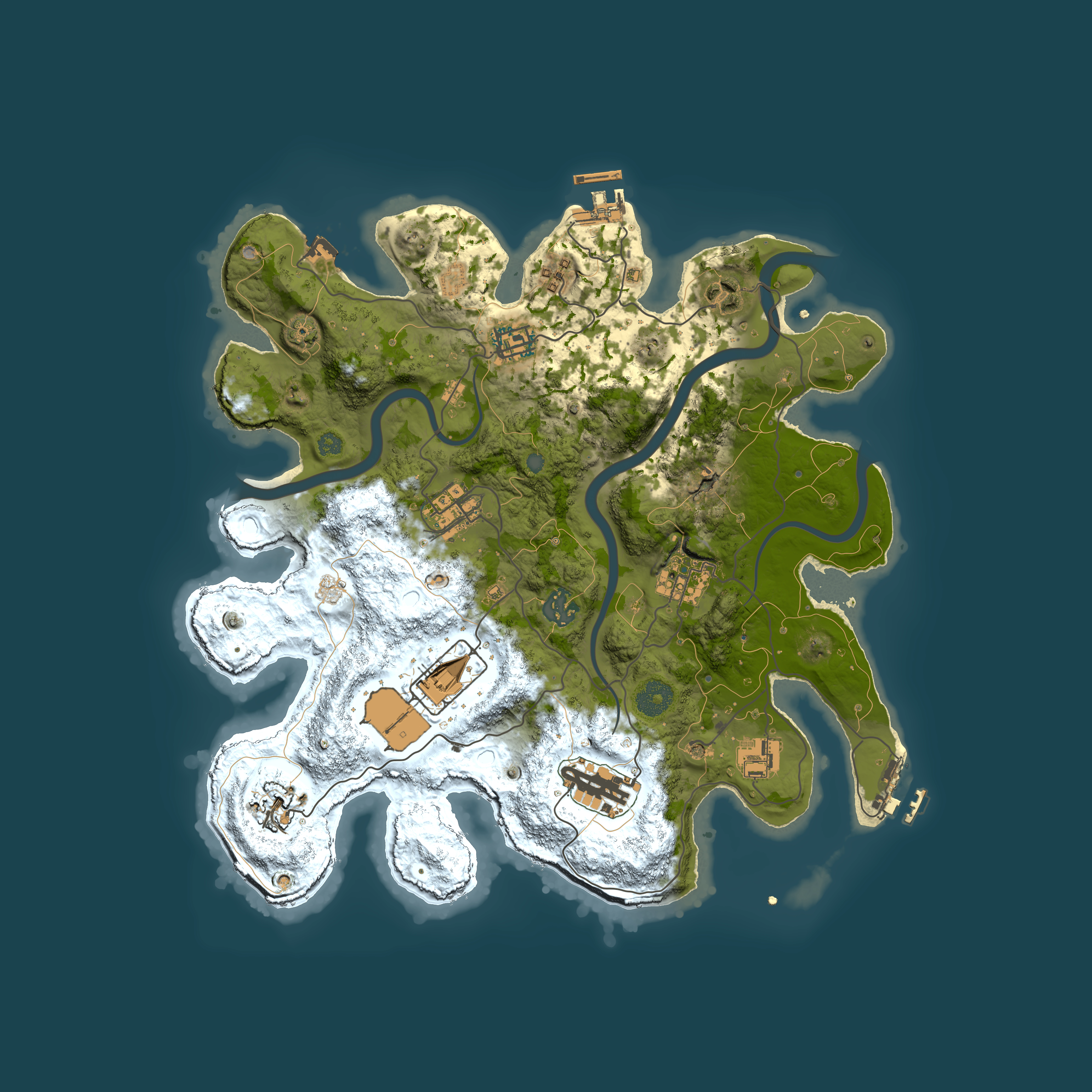 Full top-down render of Rust map seed 1899706963, 3500x3500m