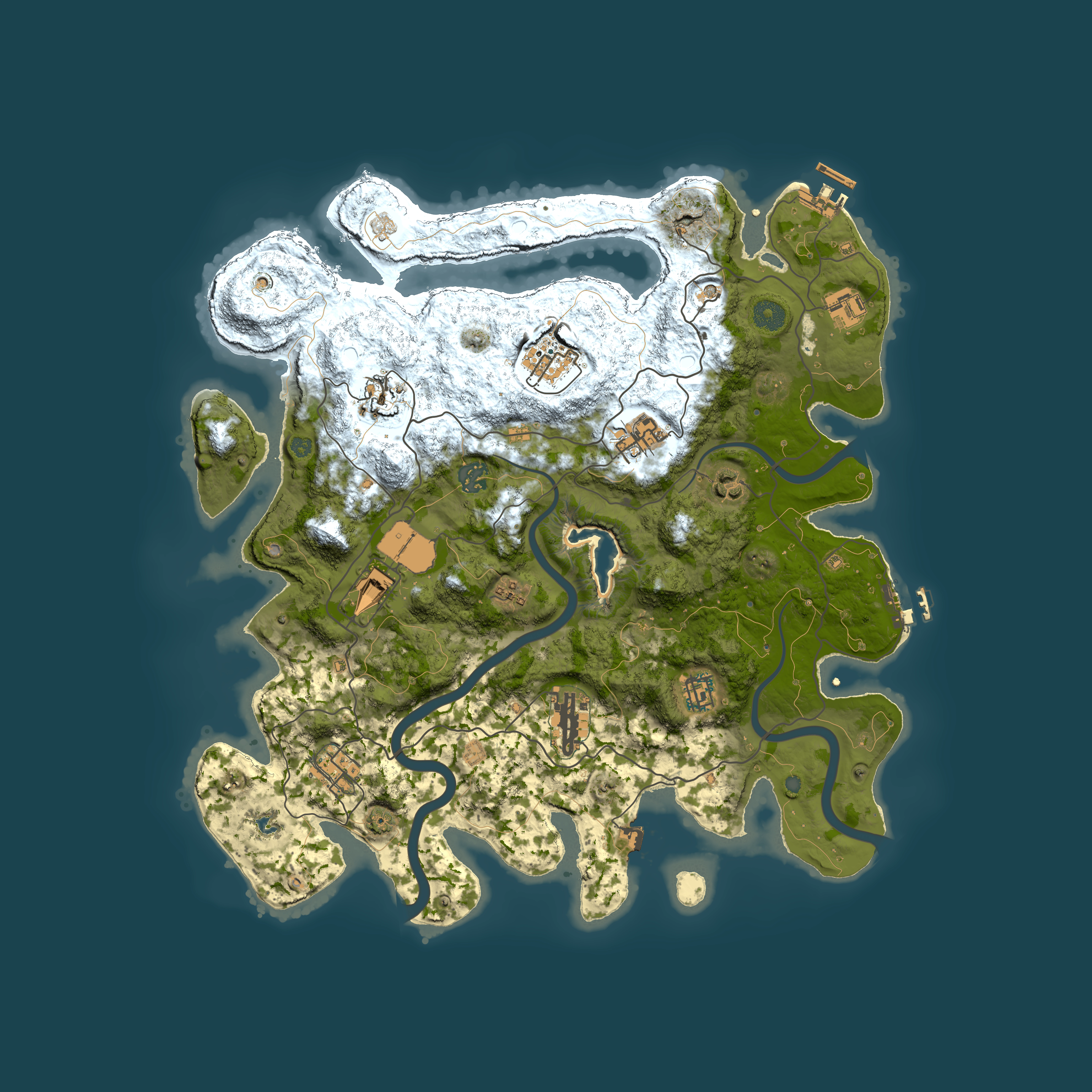 Full top-down render of Rust map seed 826518777, 4000x4000m