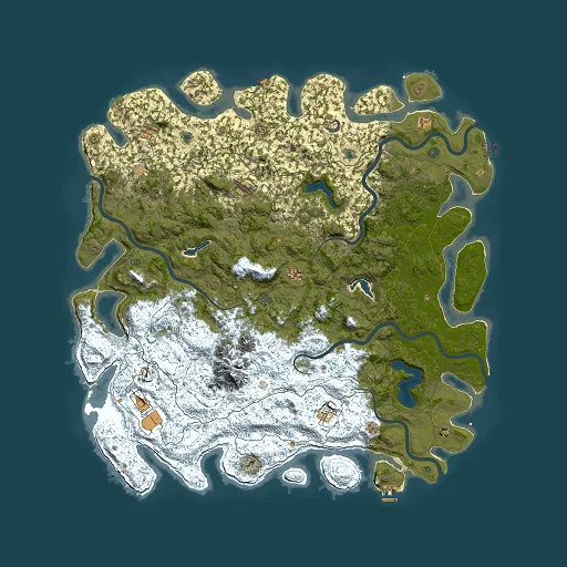 Rust map seed 1870426840, 6000x6000m top-down preview