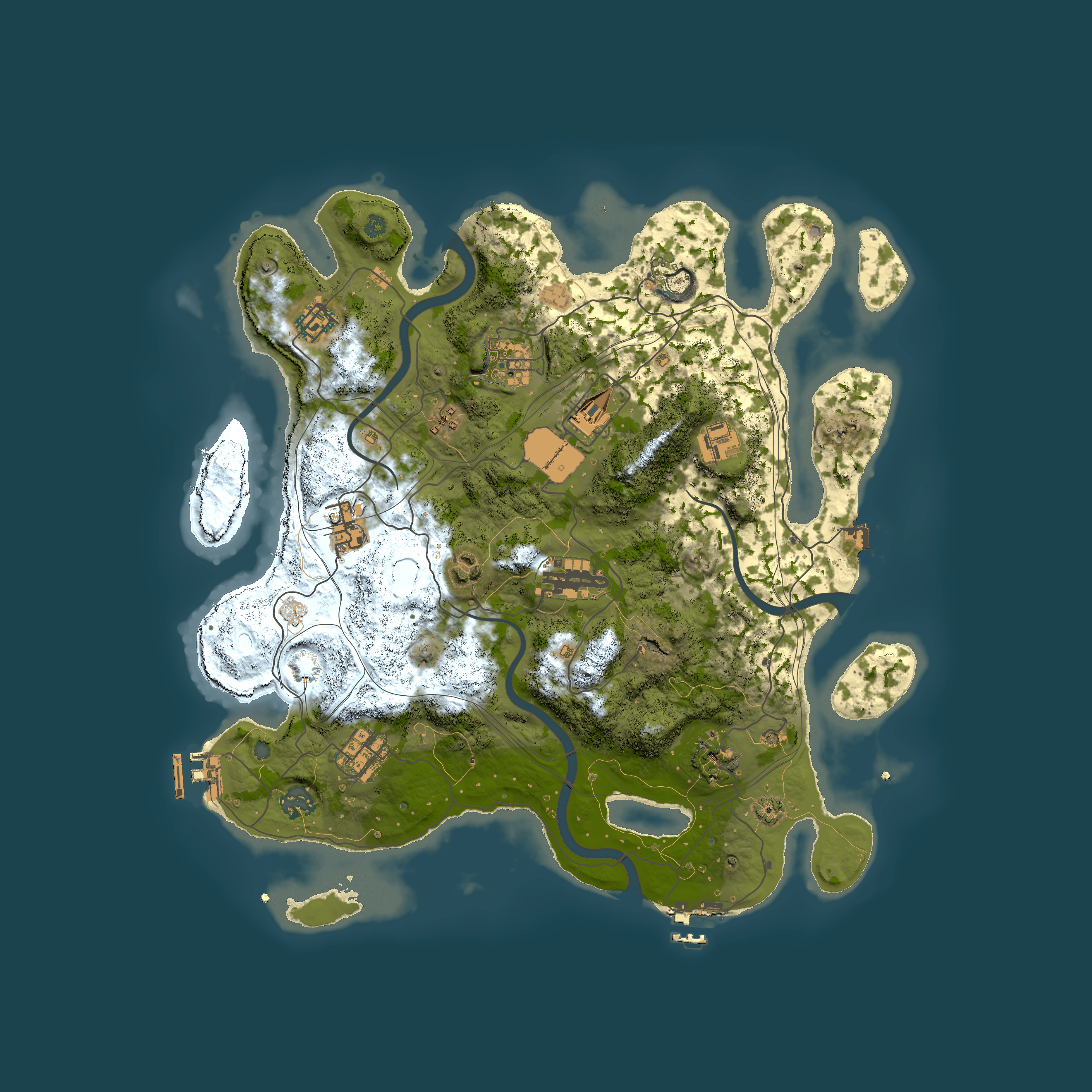 Full top-down render of Rust map seed 1337, 3800x3800m