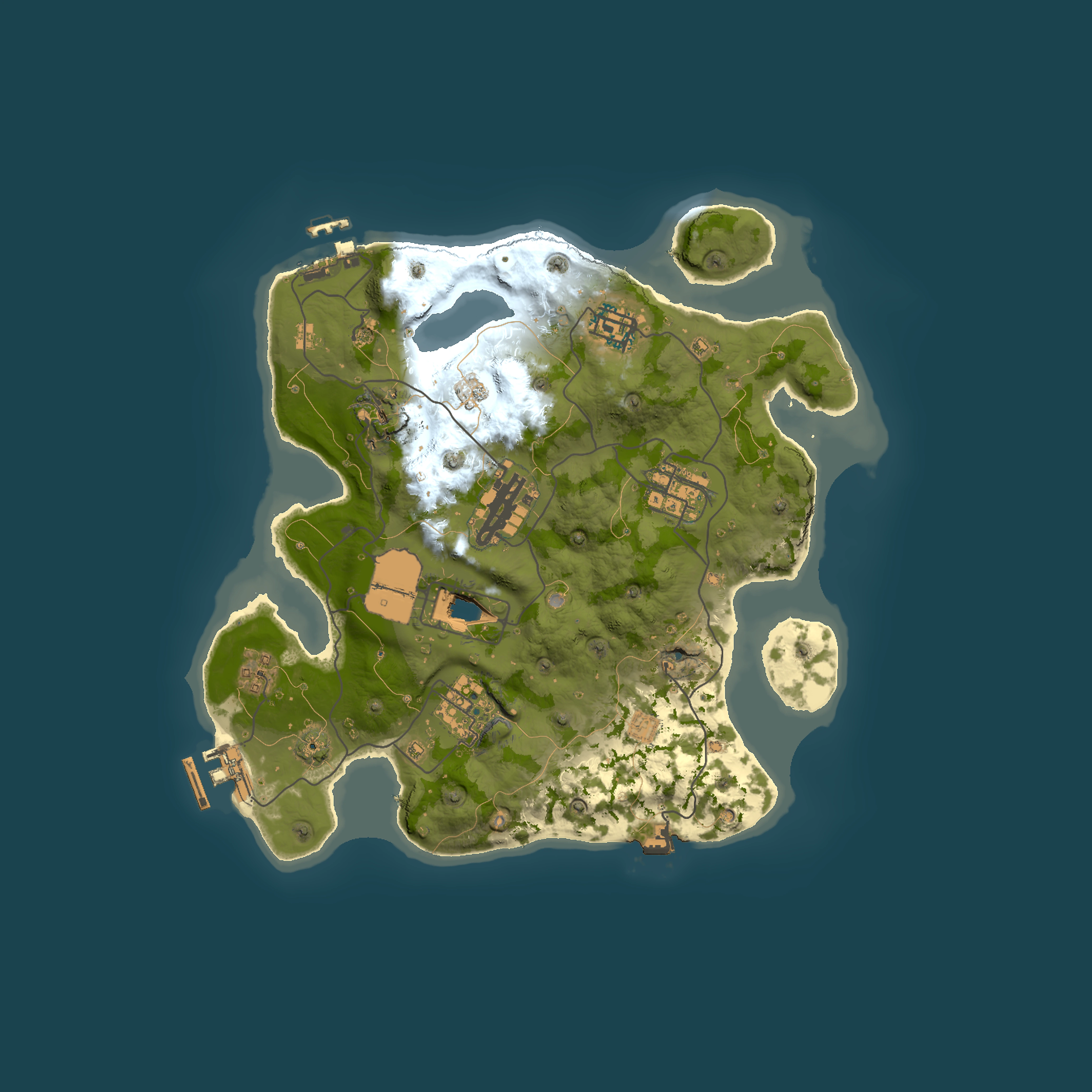 Full top-down render of Rust map seed 1337, 3001x3001m