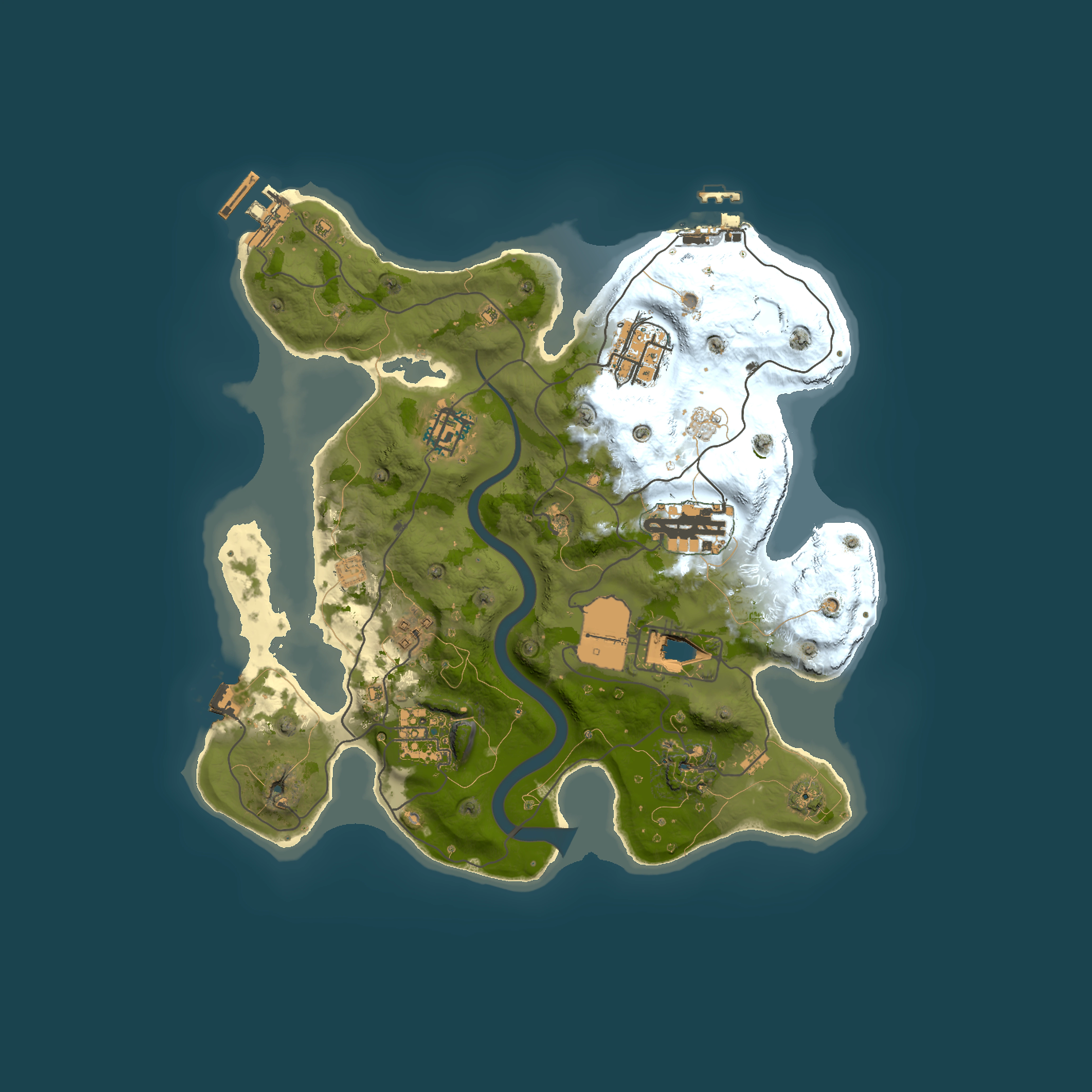 Full top-down render of Rust map seed 1337, 3001x3001m