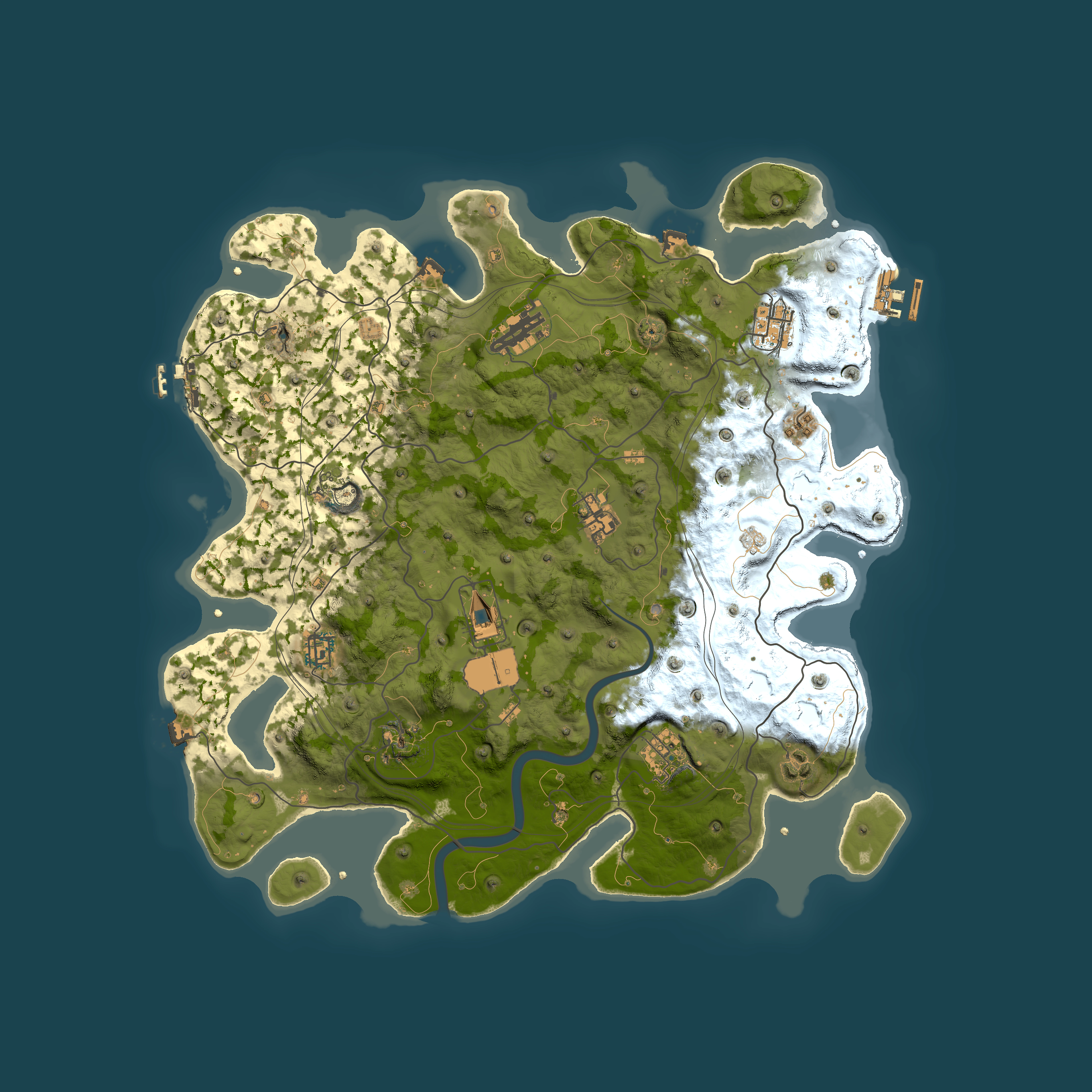 Full top-down render of Rust map seed 1337, 4101x4101m