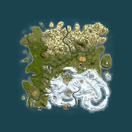 Rust map seed 0, 4250x4250m top-down preview