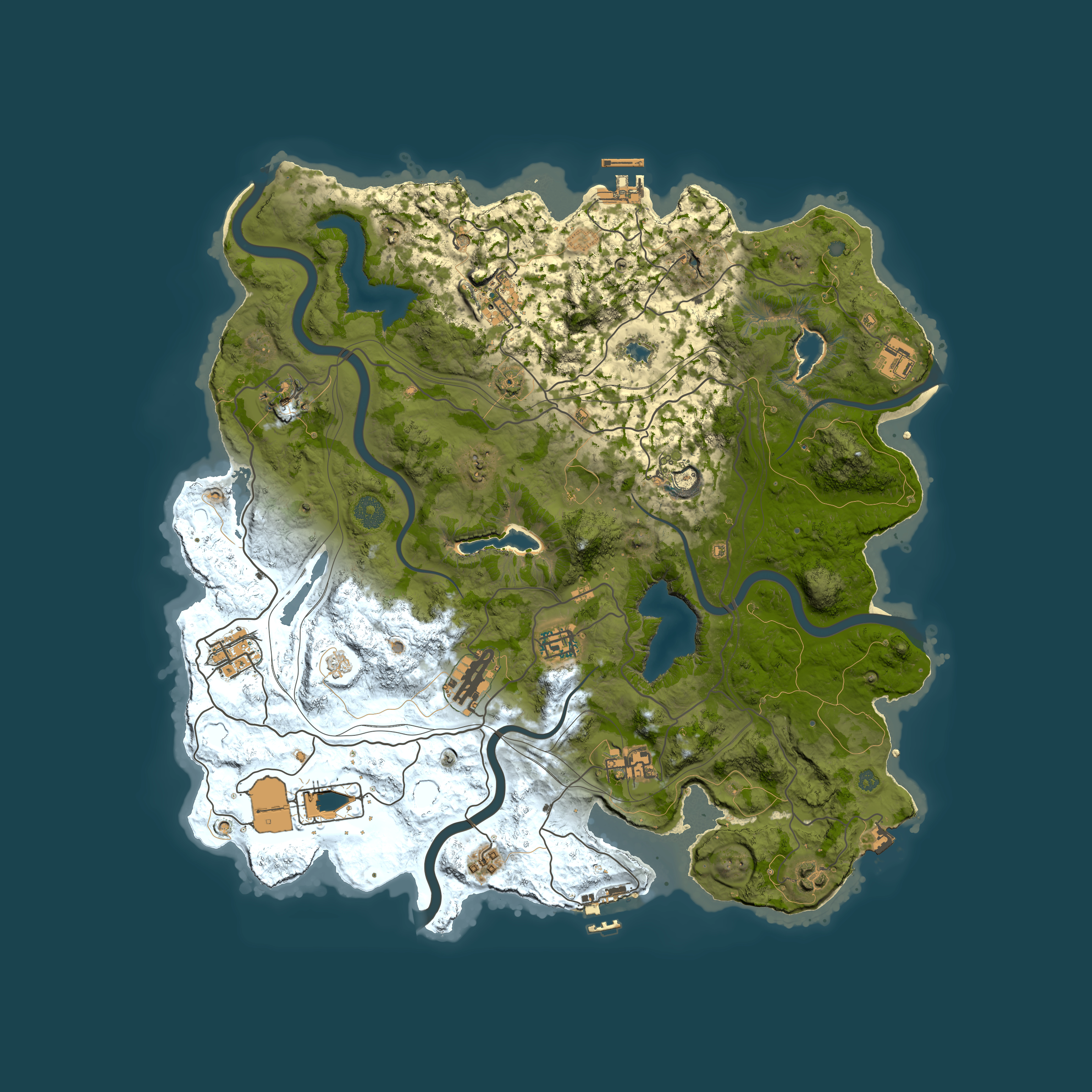 Full top-down render of Rust map seed 1273781953, 4000x4000m