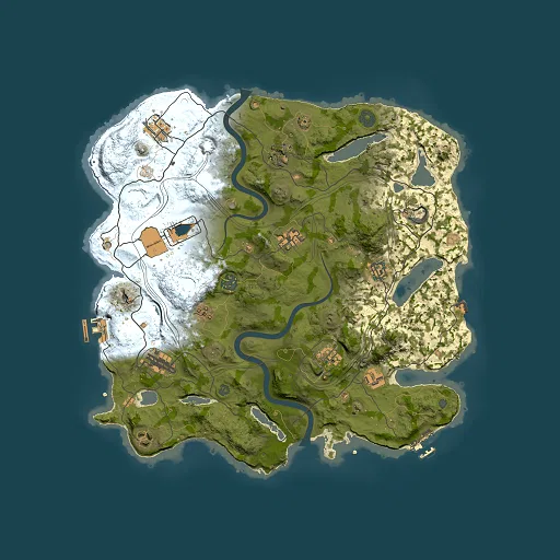 Rust map seed 1337, 3850x3850m top-down preview