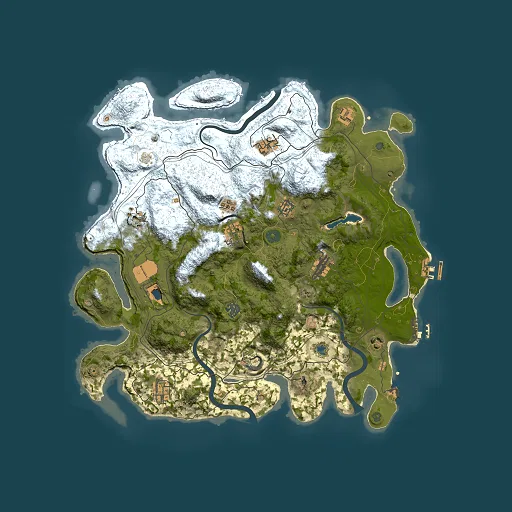 Rust map seed 0, 4250x4250m top-down preview