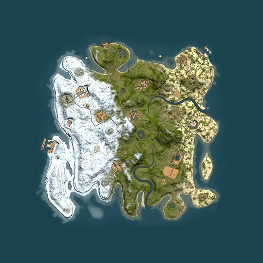 Rust map seed 0, 3500x3500m top-down preview