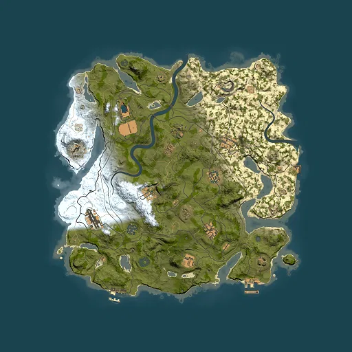 Rust map seed 1337, 3850x3850m top-down preview