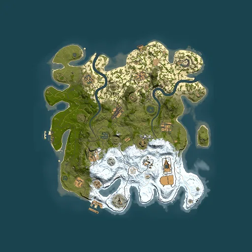Rust map seed 0, 3750x3750m top-down preview