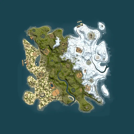 Rust map seed 0, 3500x3500m top-down preview