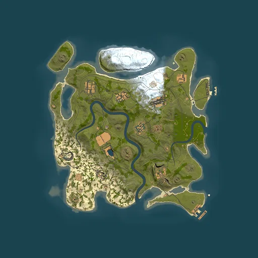 Rust map seed 1337, 3500x3500m top-down preview