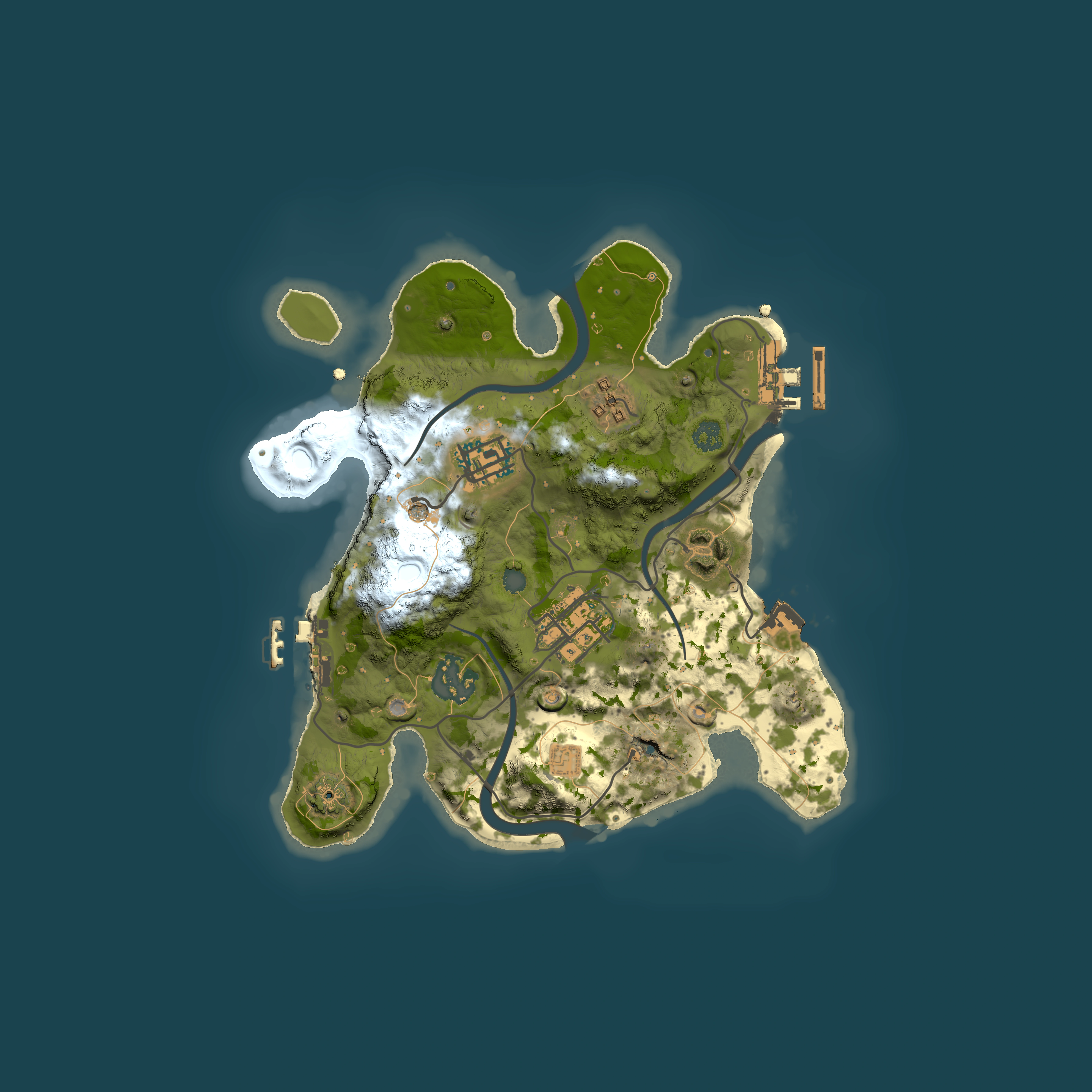Full top-down render of Rust map seed 691026459, 2500x2500m