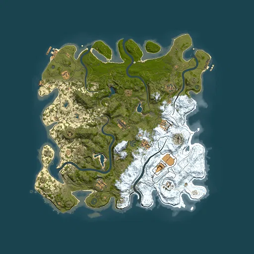 Rust map seed 1637955428, 4500x4500m top-down preview