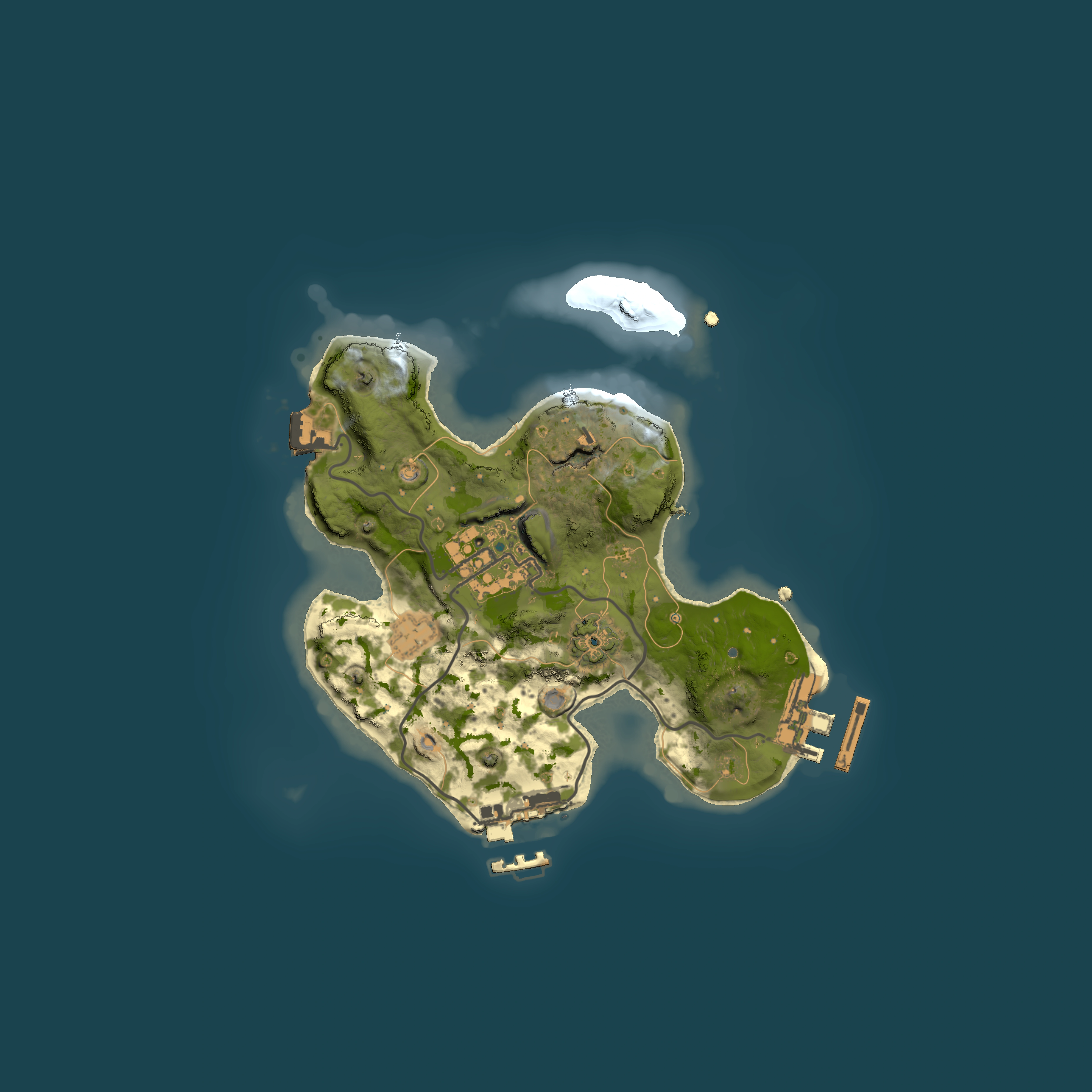 Full top-down render of Rust map seed 864661805, 2000x2000m