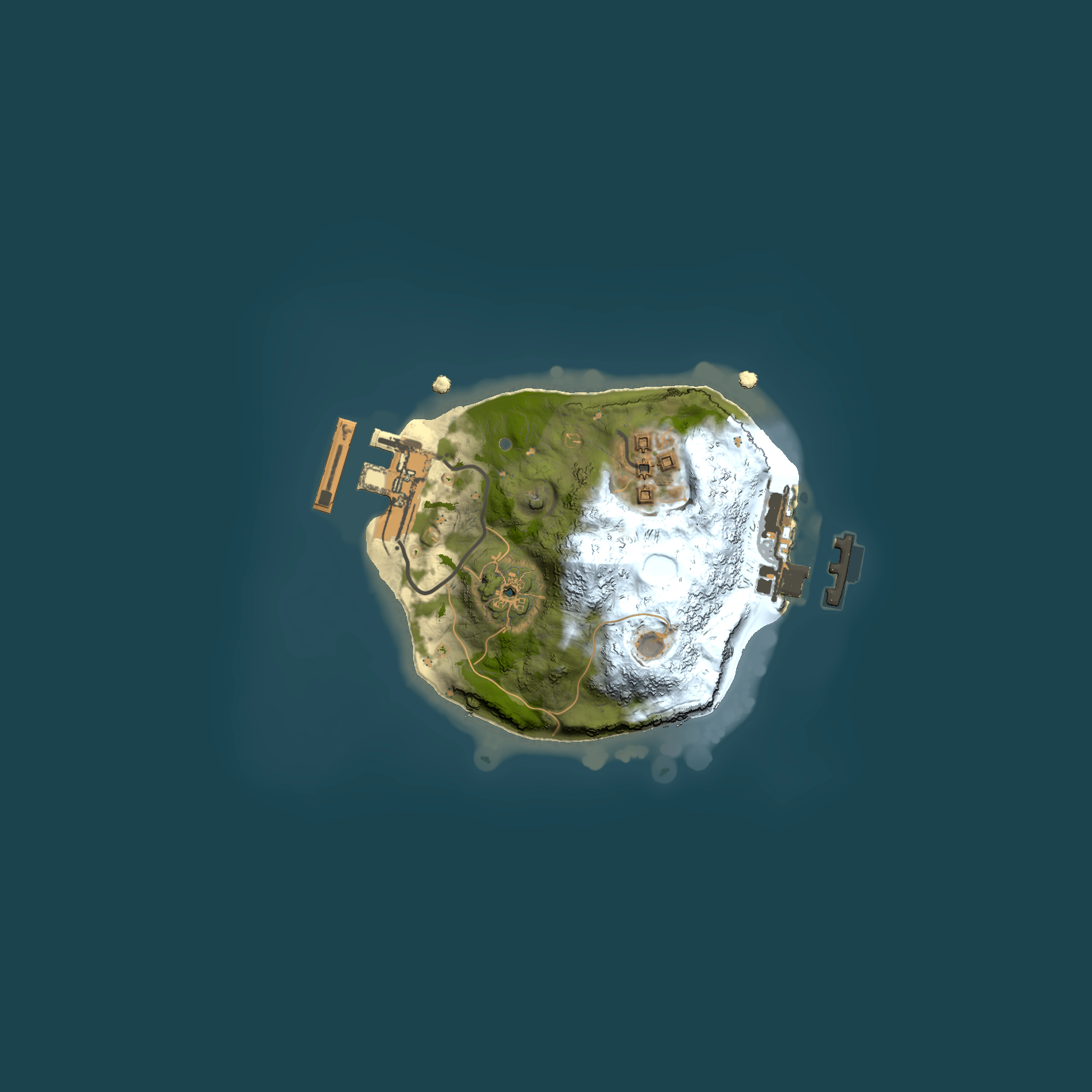 Full top-down render of Rust map seed 1152863, 1500x1500m